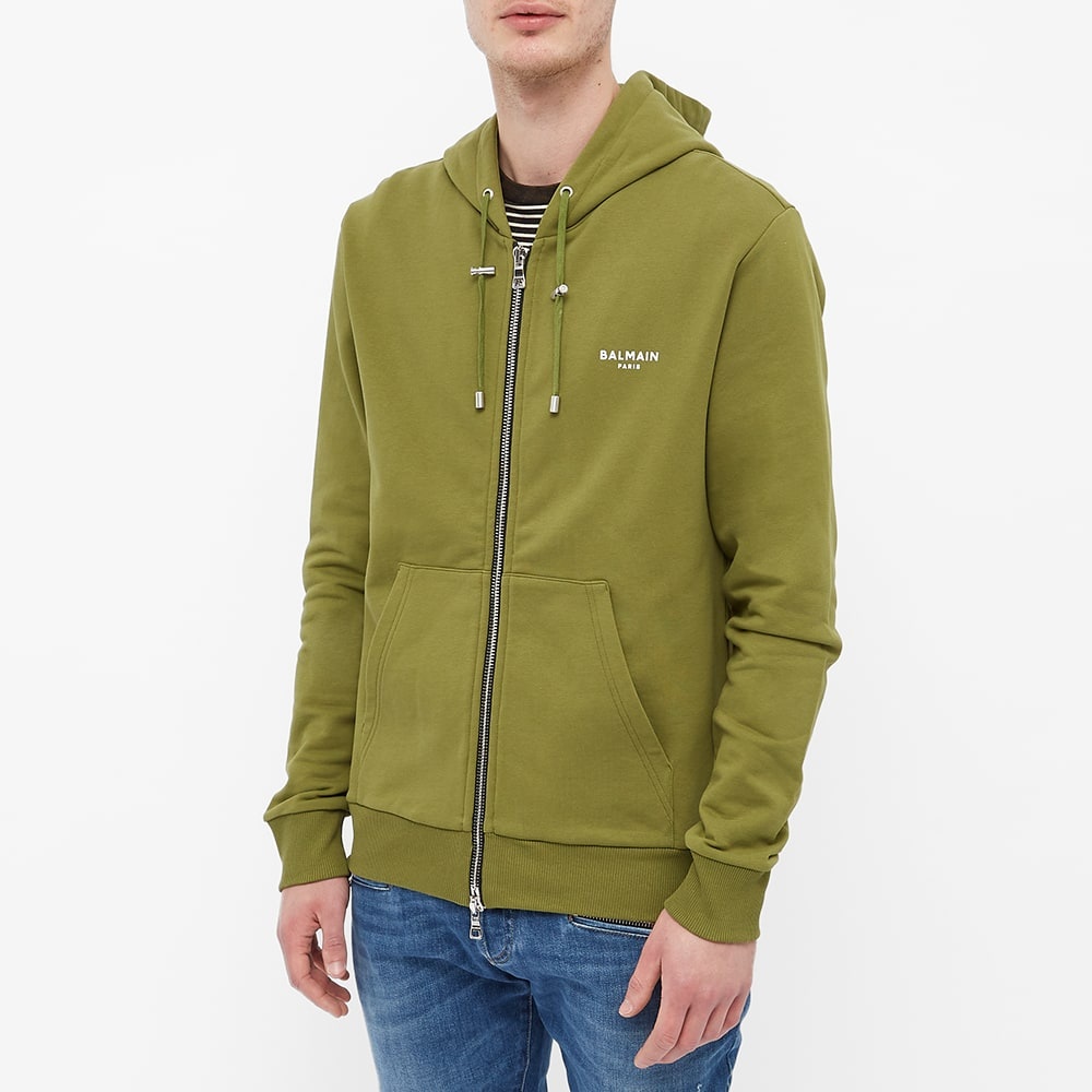 Balmain Zipped Flocked Hoody - 4