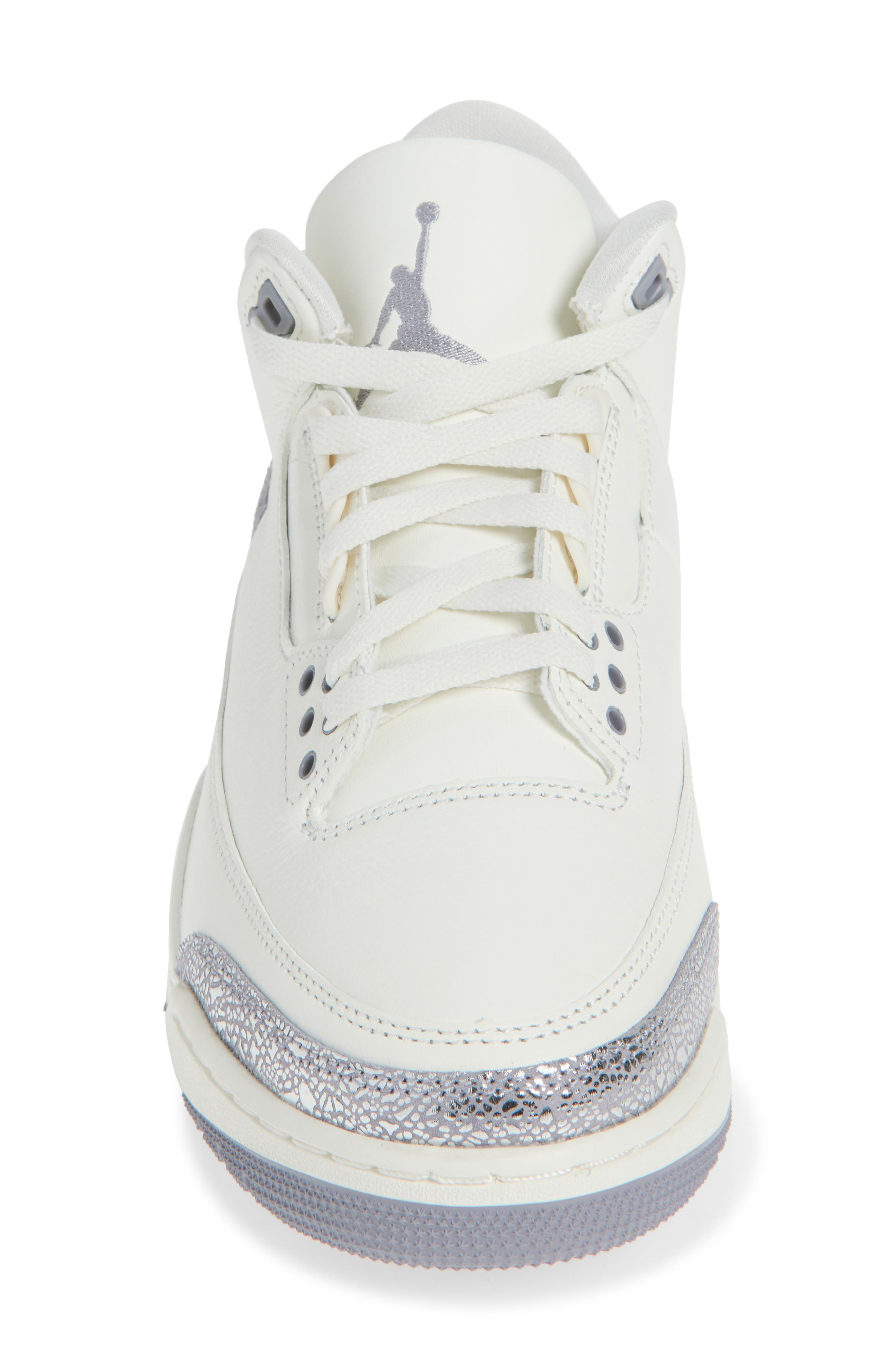 Air Jordan 3 Retro Basketball Sneaker in Sail/Cement Grey/Silver at Nordstrom - 4