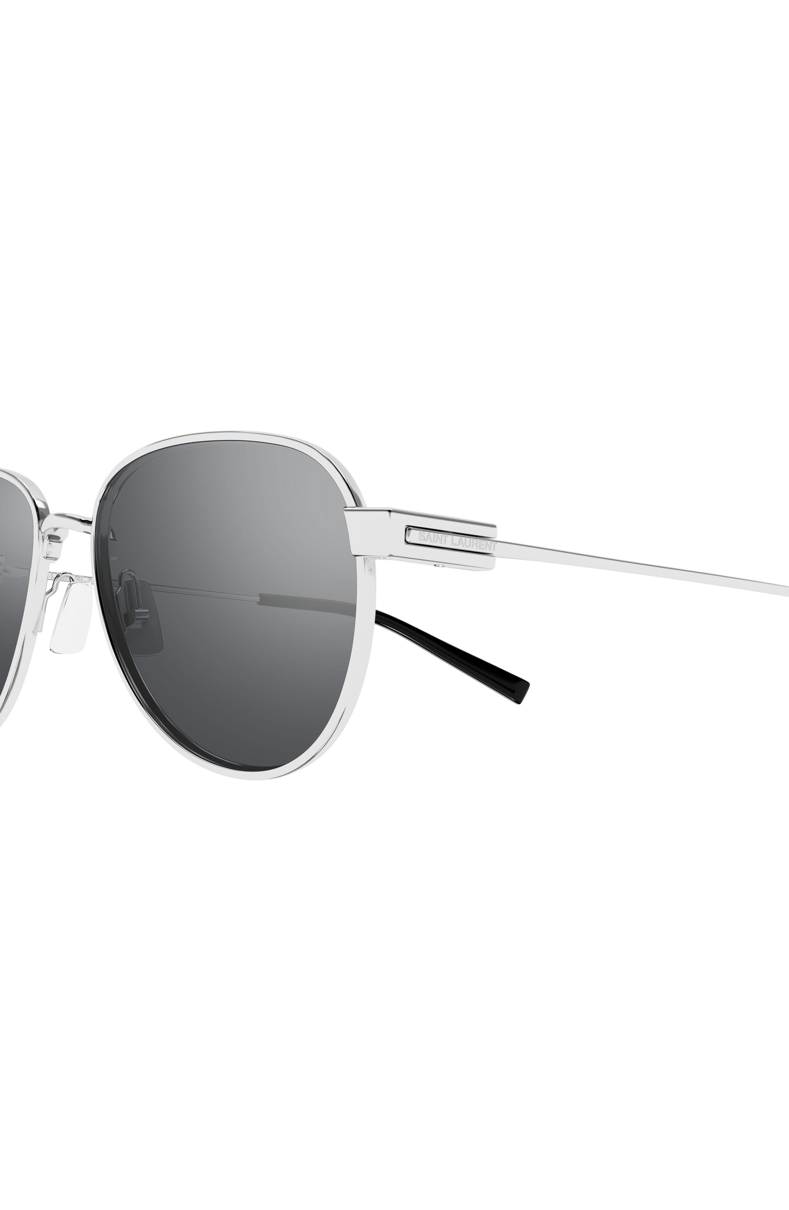 Saint Laurent 53mm Panthos Sunglasses in Silver at Nordstrom - 3