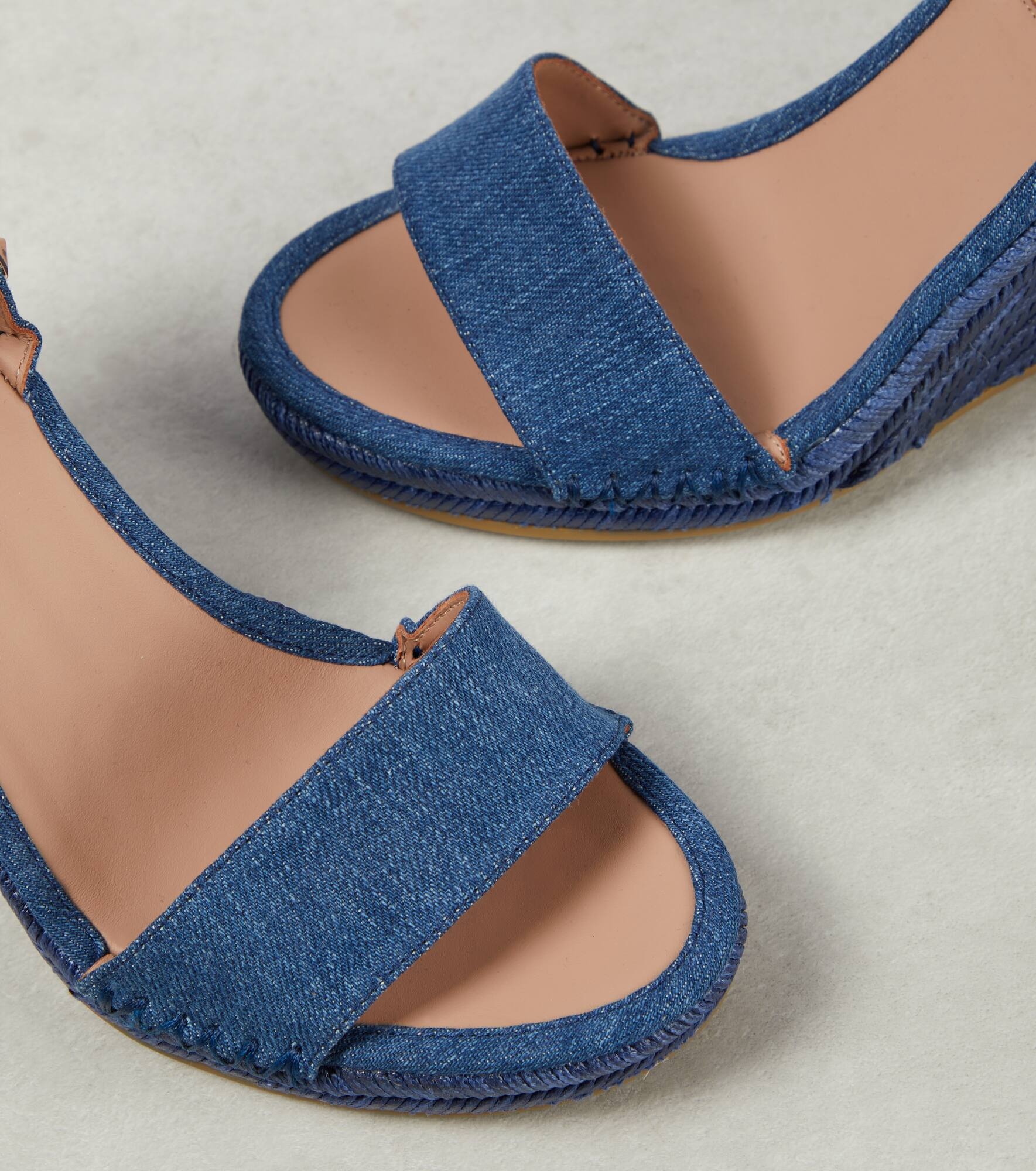 Rockstud 105 denim espadrille wedges - 6