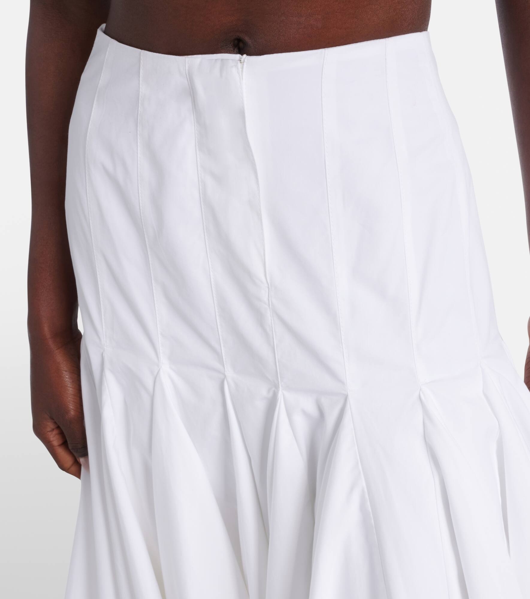 Agave cotton poplin midi skirt - 4