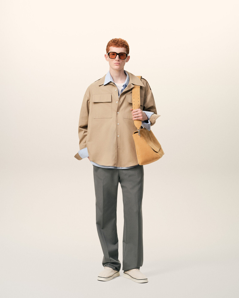 AMI Paris GREY WOOL STRAIGHT TROUSERS outlook