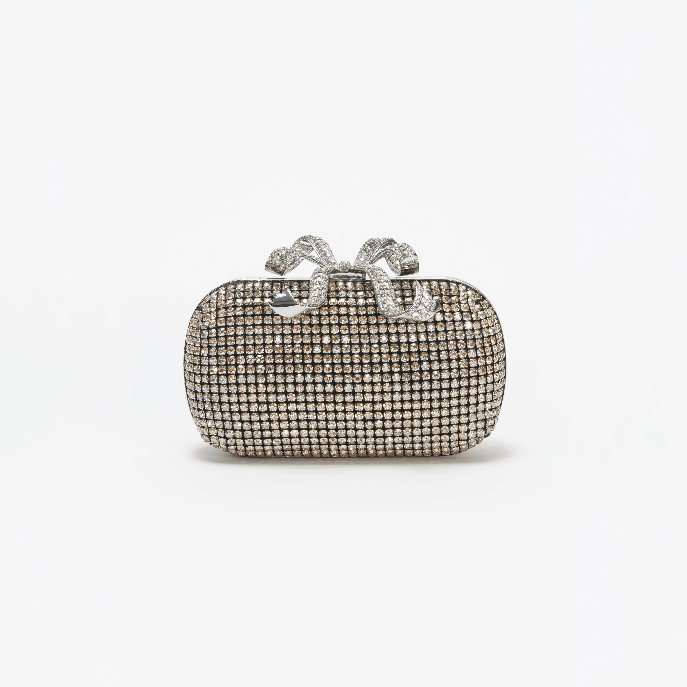 Champagne Diamante Bow Clutch - 1