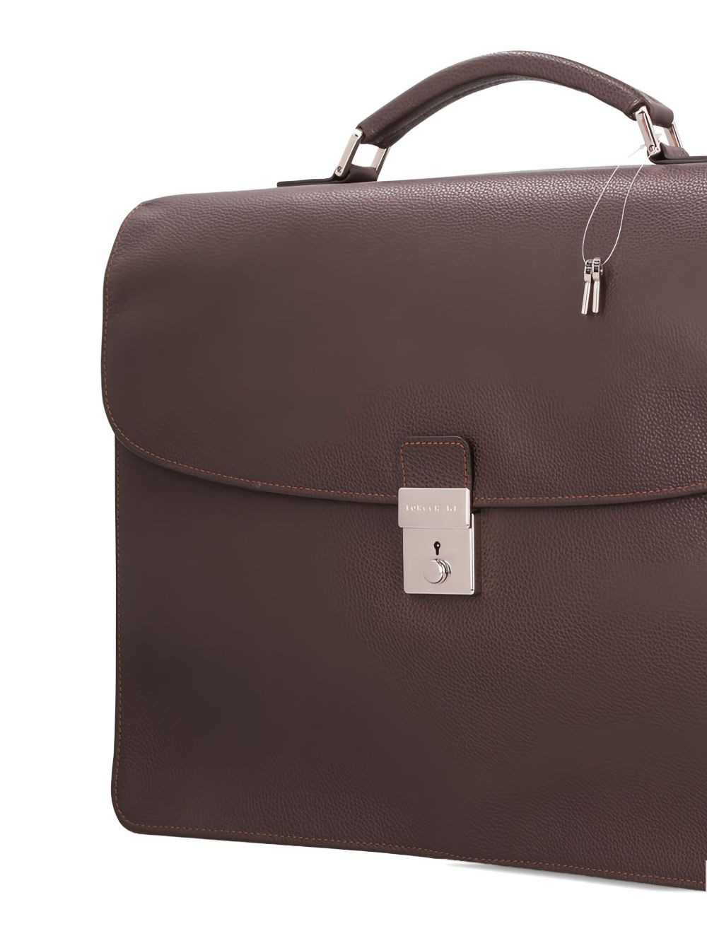lock-clasp leather laptop bag - 3
