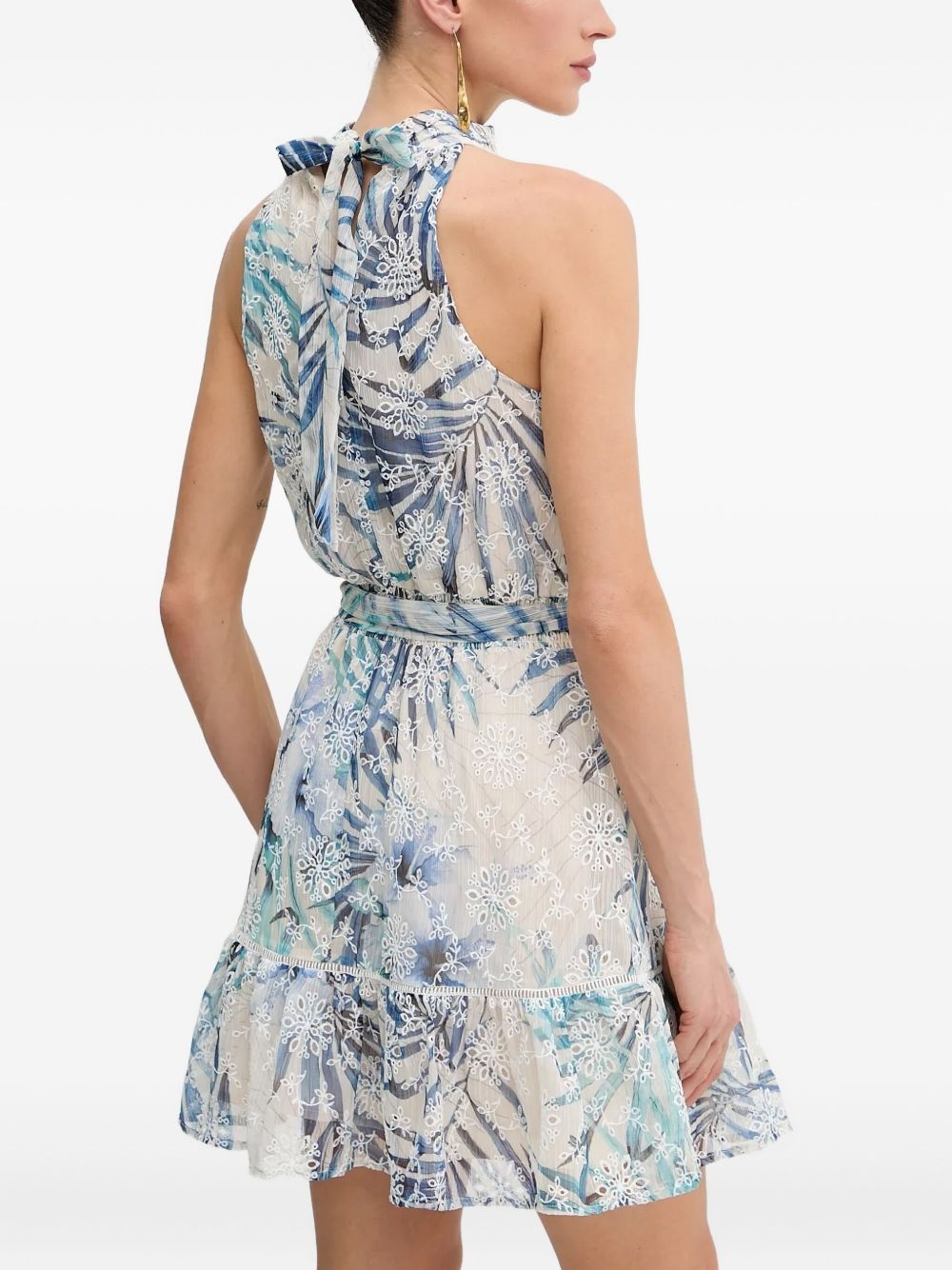 floral-print mini dress - 3