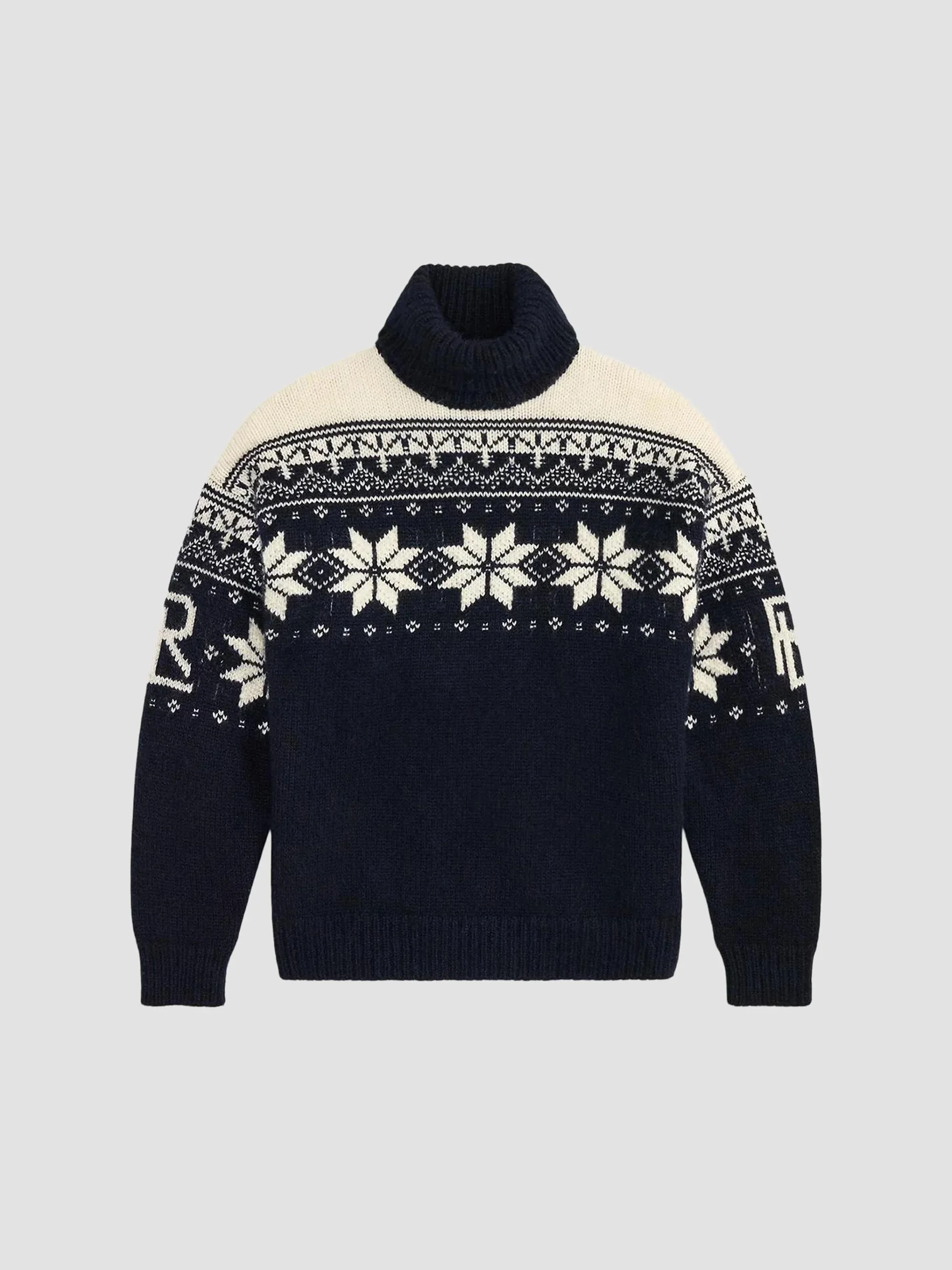 Men's Cashmere-Mohair Turtleneck Sweater - Classic Chairman Navy - 1