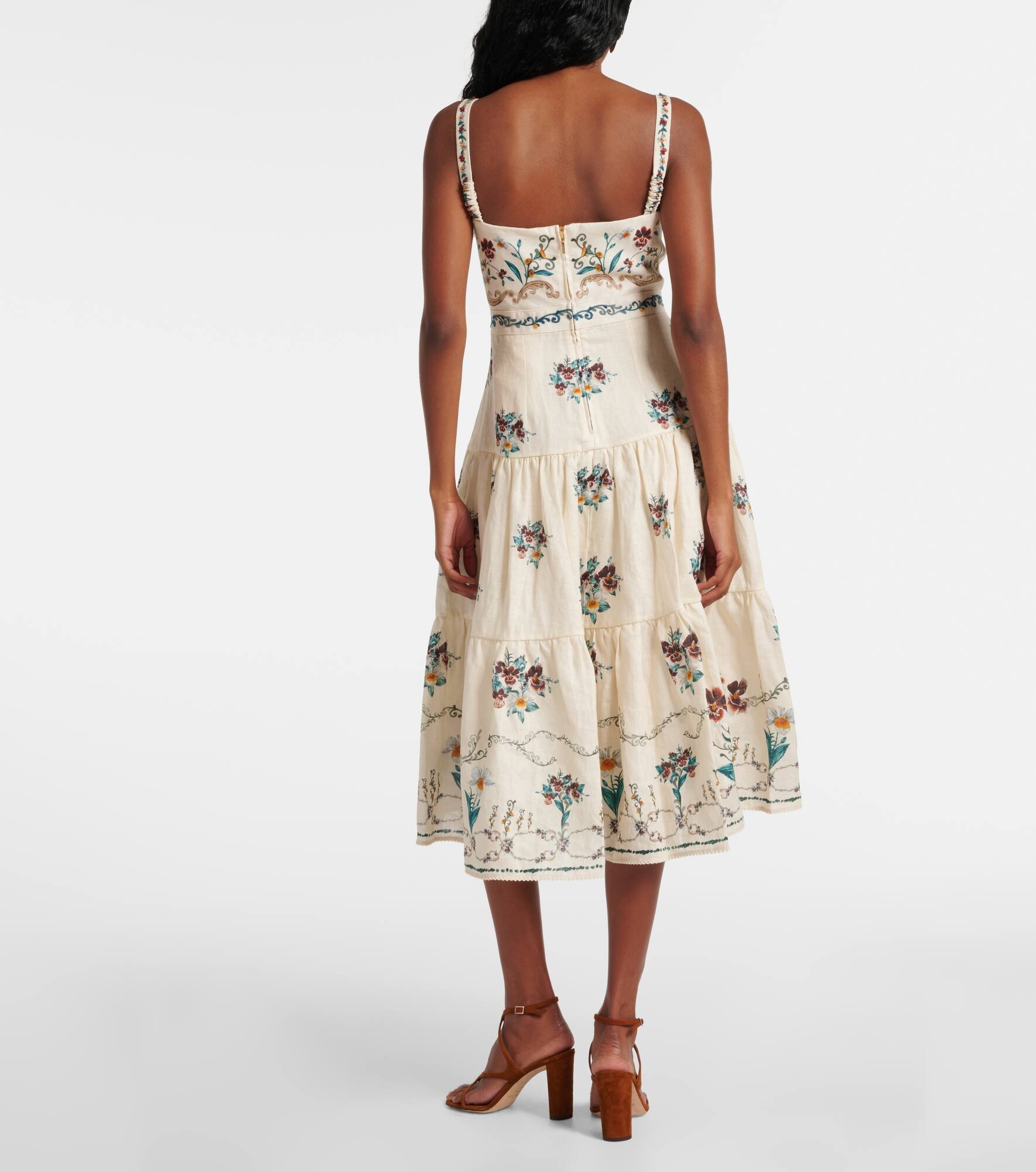 Lima Florero embroidered linen midi dress - 3