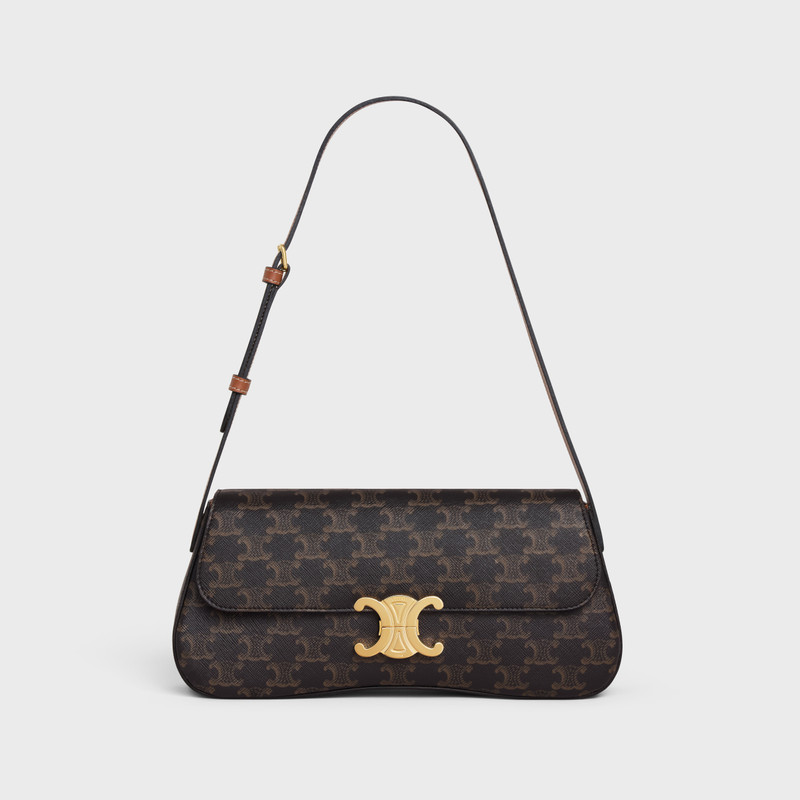 MEDIUM CELINE LOLA BAG in Triomphe Canvas and Calfskin 6