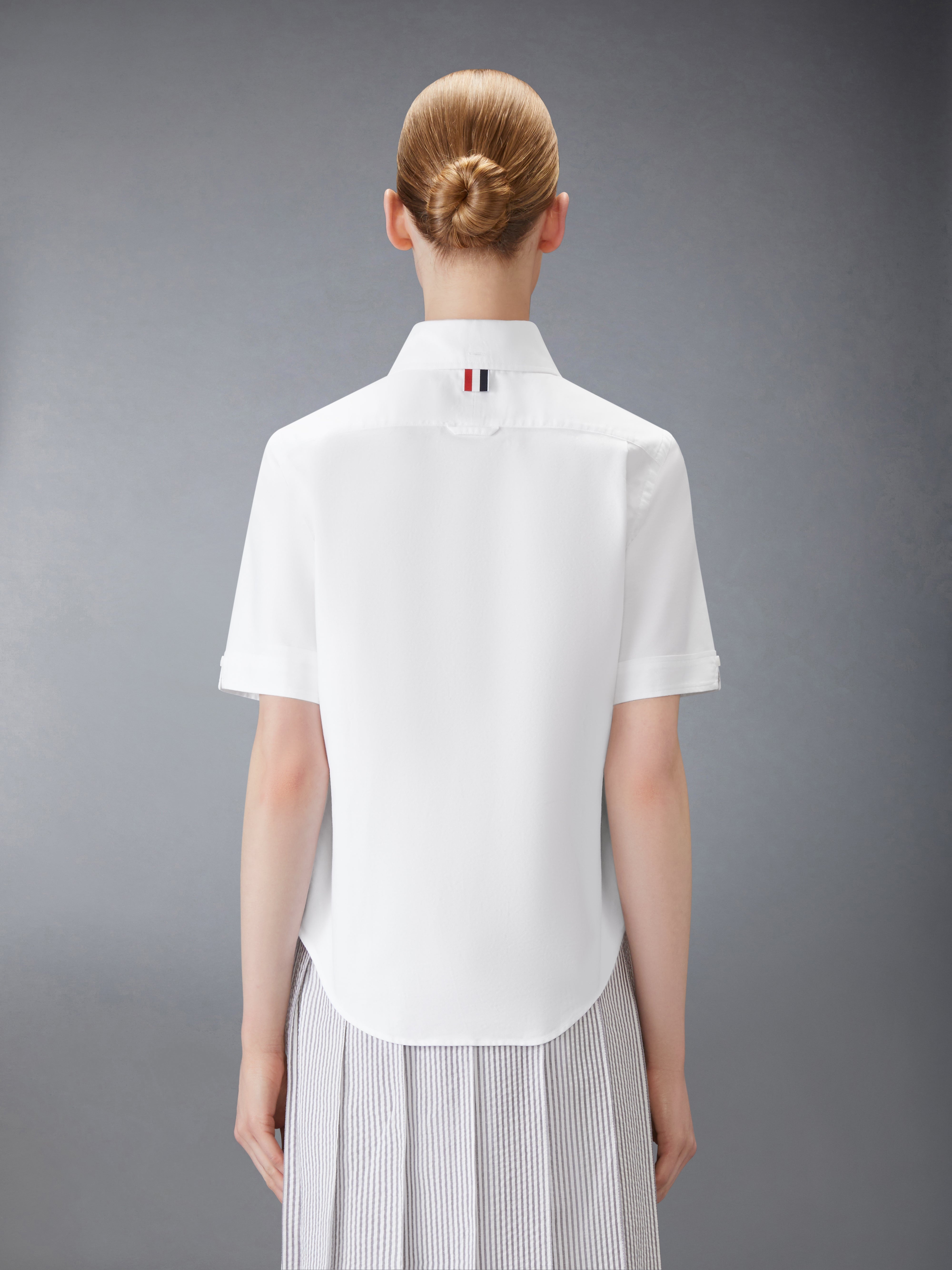 OXFORD ROUND COLLAR SHORT SLEEVE SHIRT - 4
