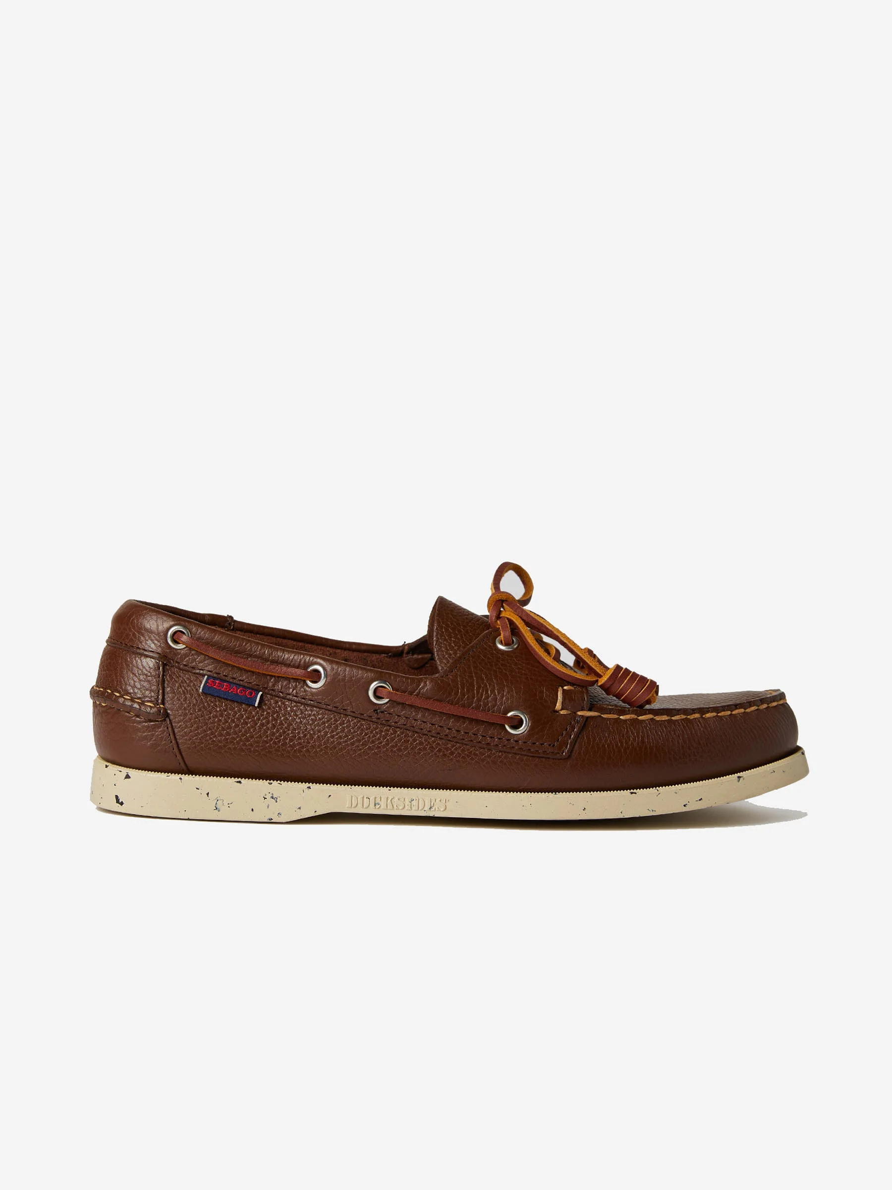 Hammered leather boat shoe - 1