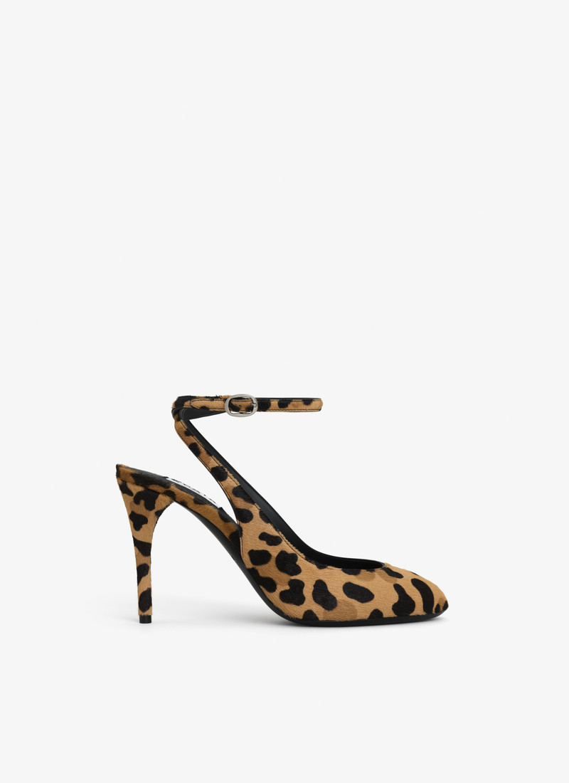 DECOLLETE SLINGBACKS IN LEOPARD HAIRCALF - 1