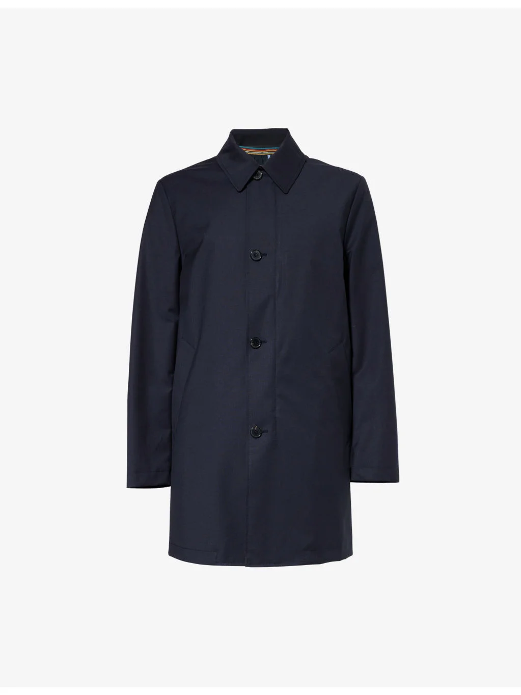 Spread-collar detachable-gilet regular-fit wool coat - 1