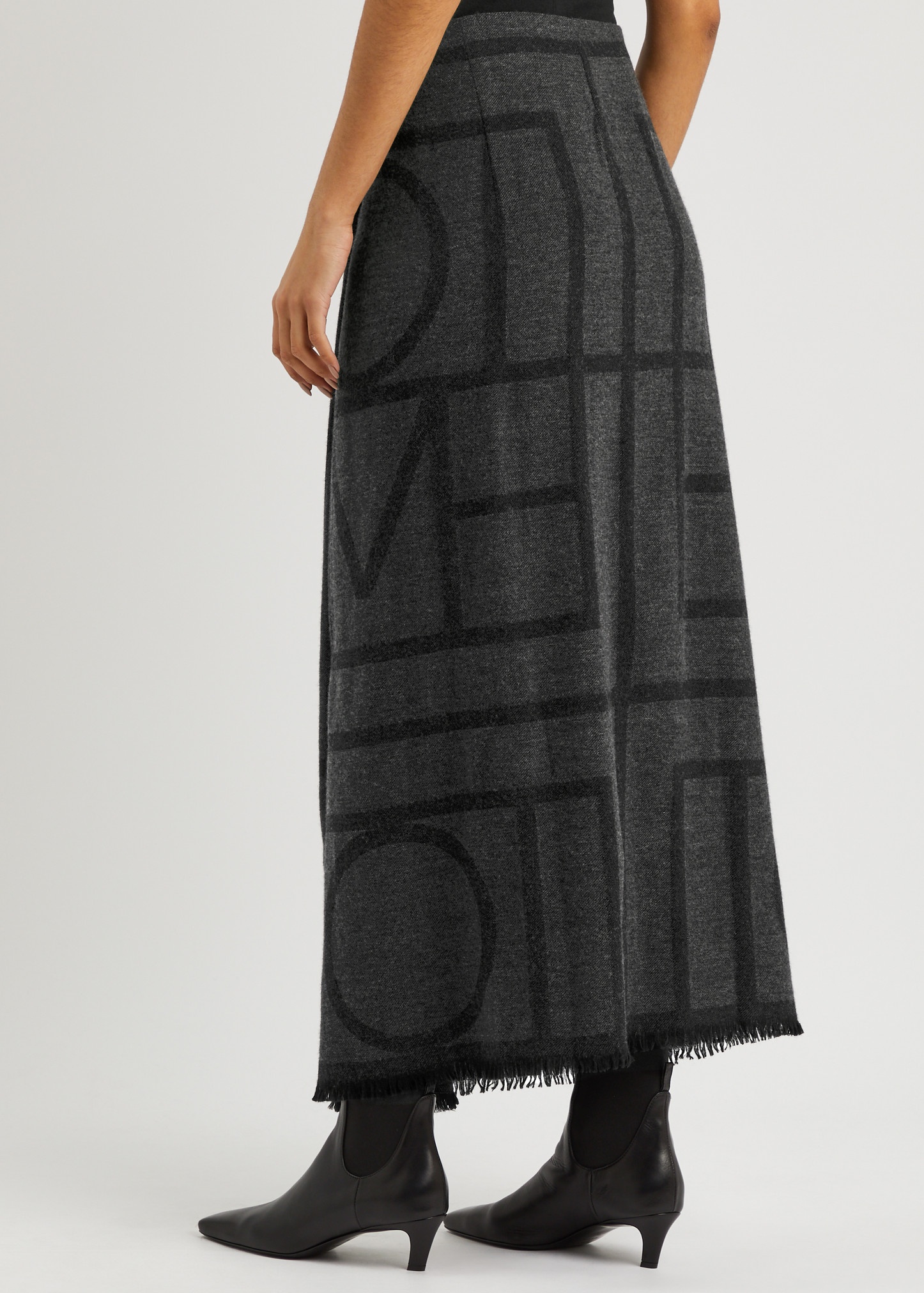 Logo wool maxi wrap skirt - 3