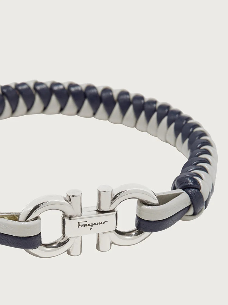 FERRAGAMO LEATHER AND BRASS BRACELET (L) outlook