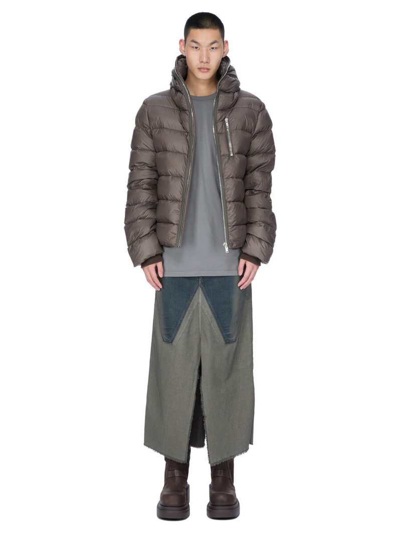 Rick Owens Slim-Fit Quilted Shell Down Hooded Jacket Dark brown outlook