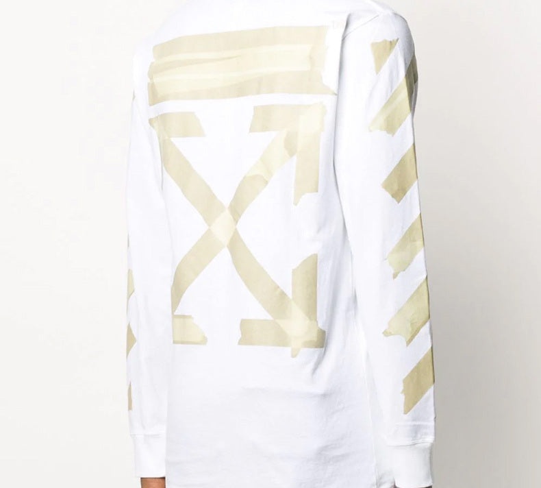 Off-White SS20 Tape Arrows Printing Long Sleeve Men White OMAB001R201850020148 - 5