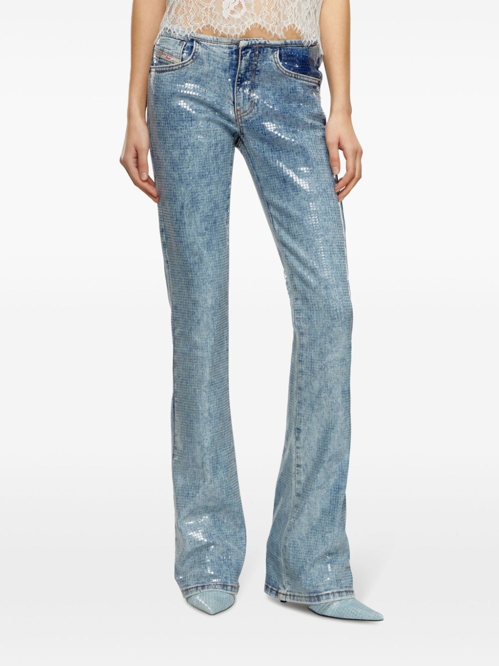 mid-rise flared jeans - 3