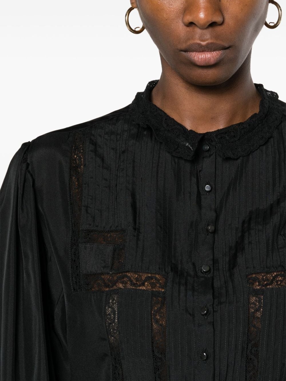 Zayen sheer-lace silk blouse - 5