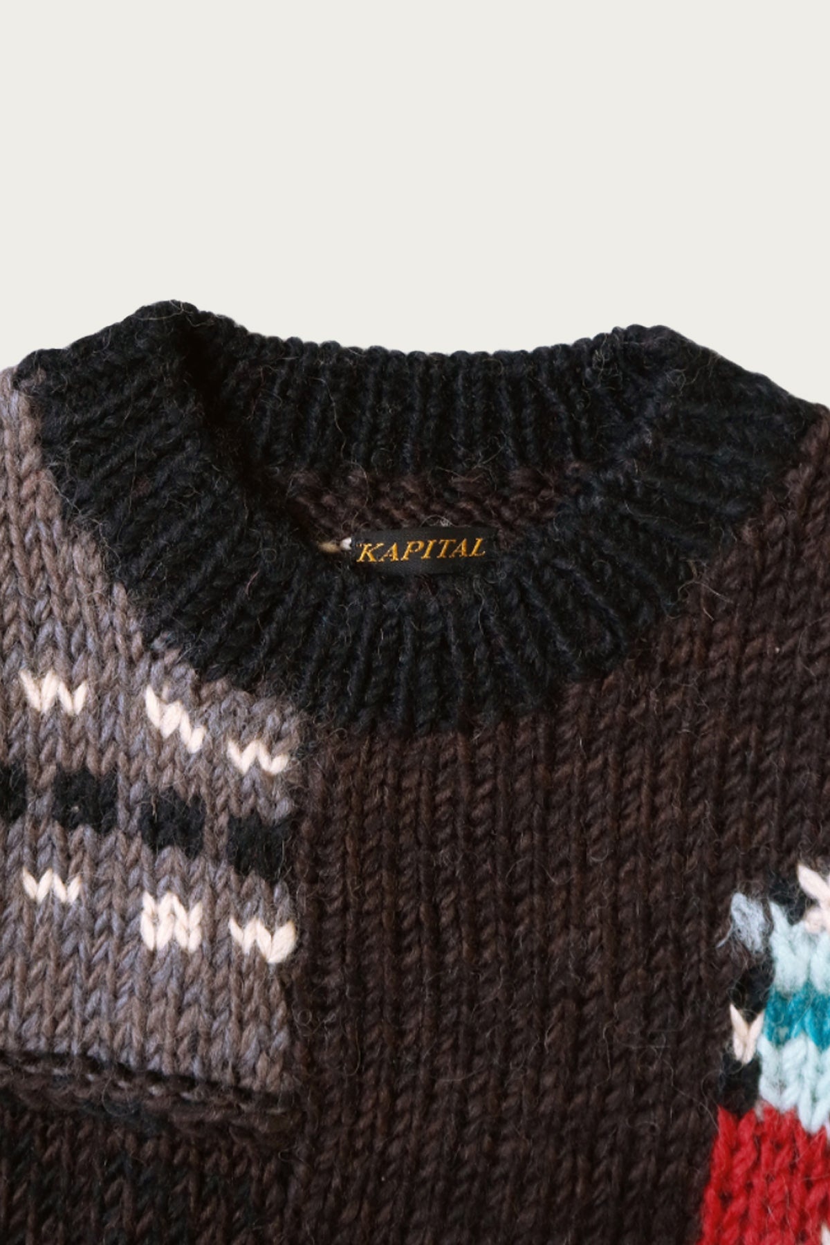 Hand Knit STD Cowichan Crew Sweater - Charcoal - 4