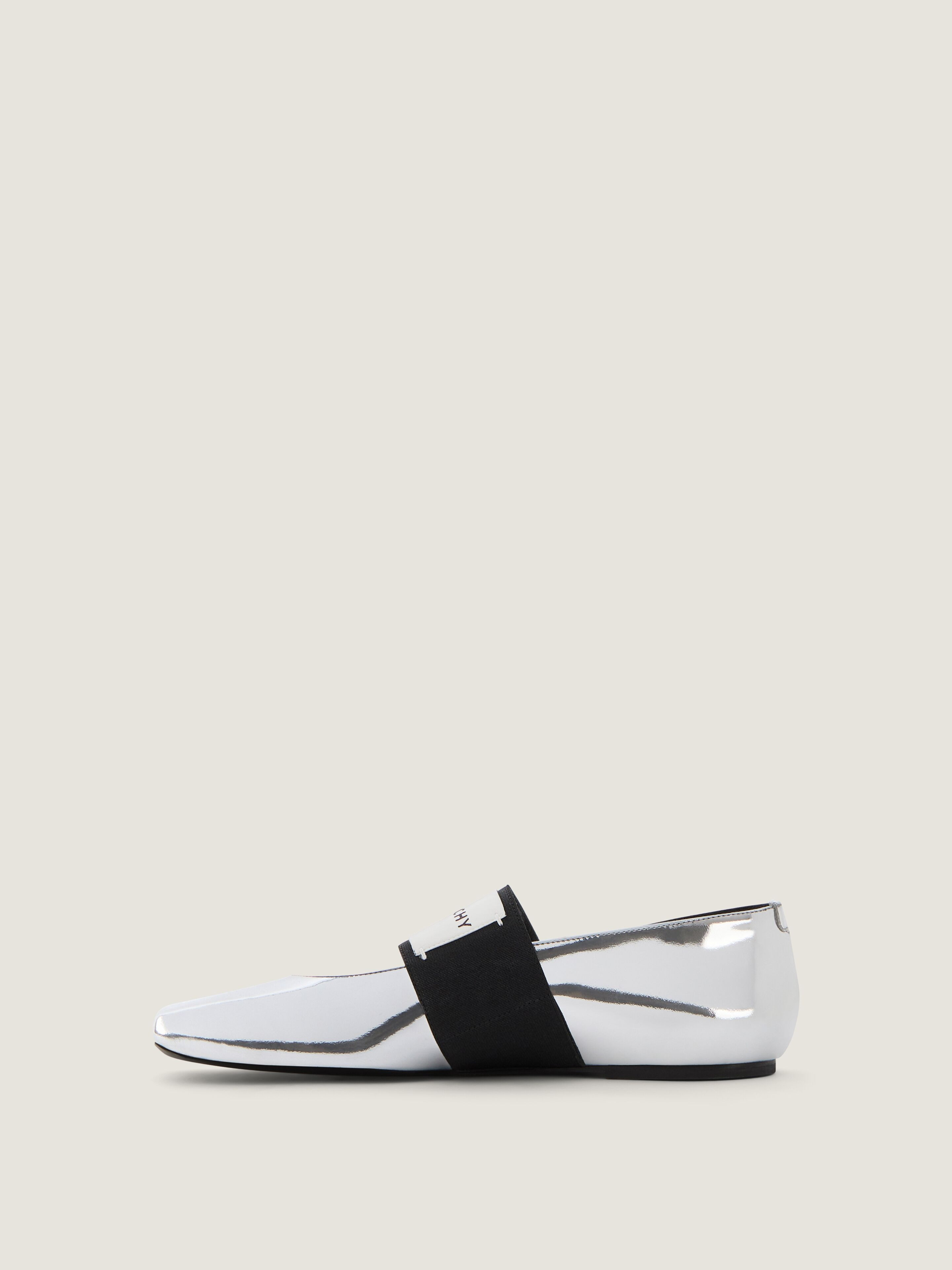 SLICED SQUARE BALLERINAS IN MIRROR EFFECT LEATHER - 3