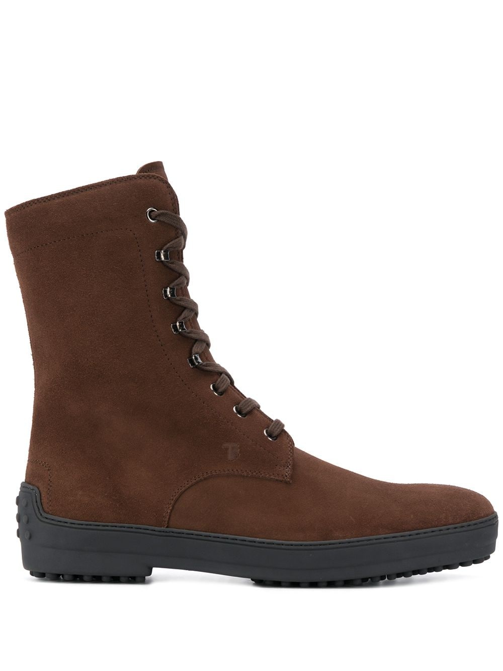 suede lace-up boots - 1