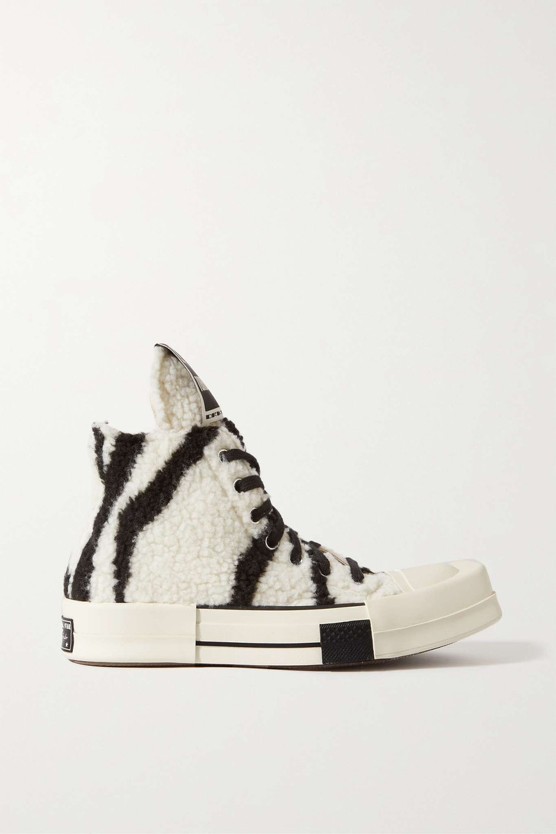 + Converse TURBODRK Chuck 70 zebra-print faux shearling high-top sneakers - 1