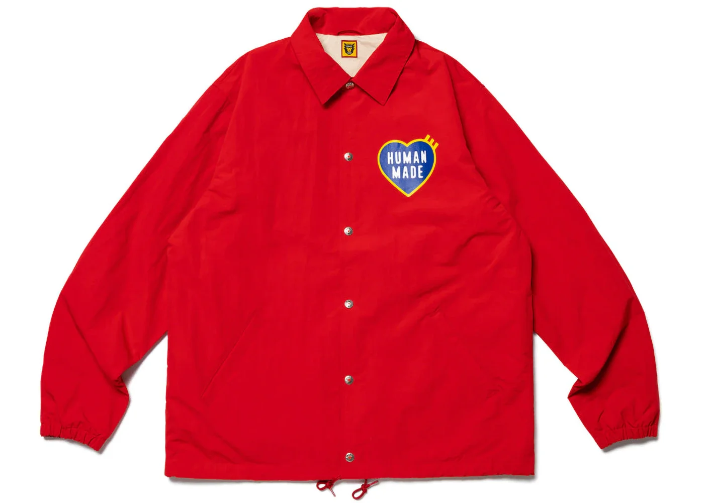 Human Made Heart Logo Coach Jacket Red - 1