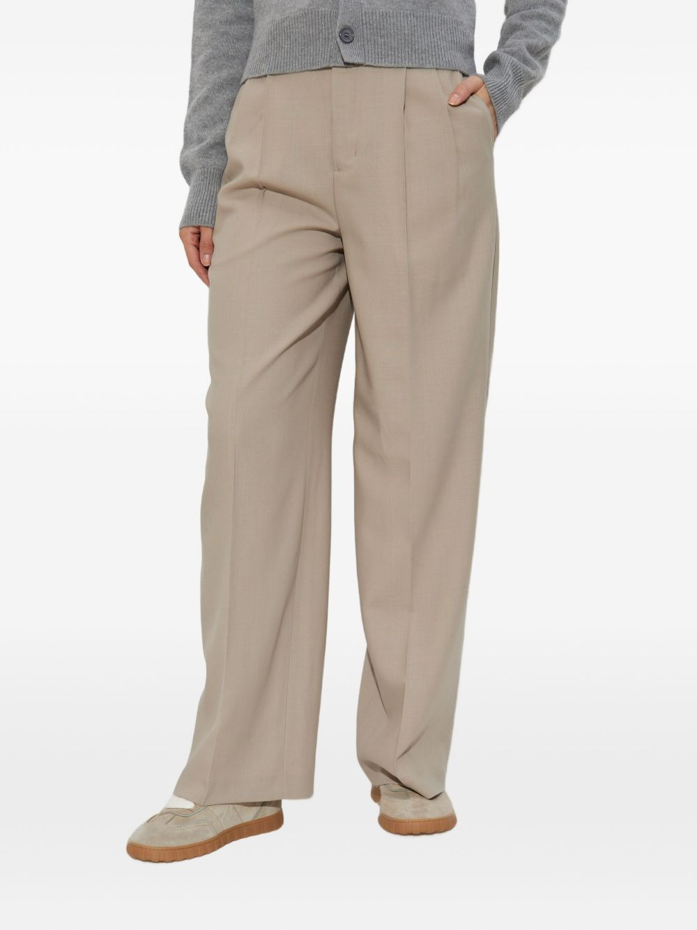 pleated buckle-fastening trousers - 3