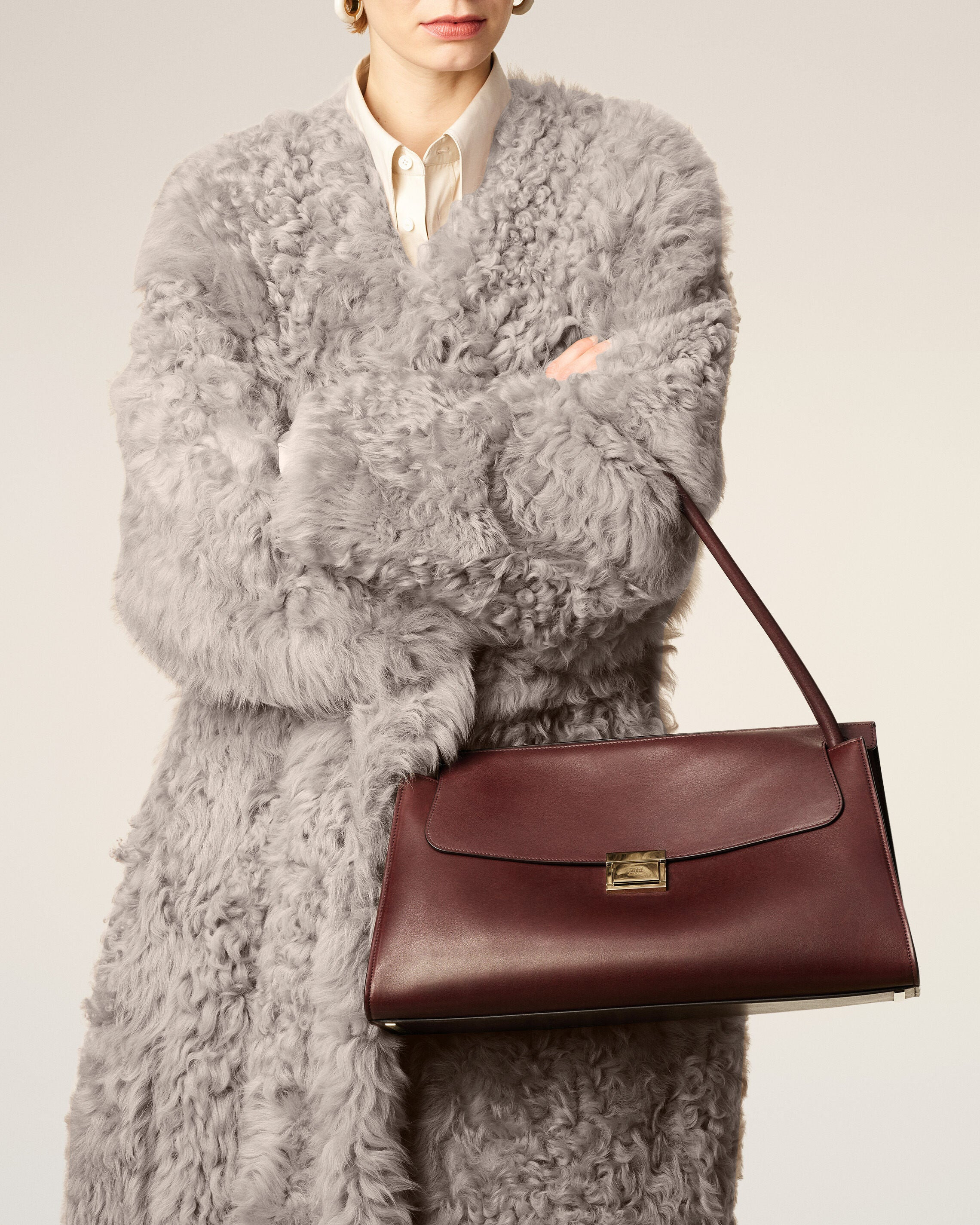 BURGUNDY SMOOTH LEATHER MIMI BAG - 2