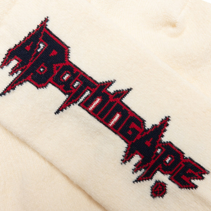 A BATHING APE® MULTI LOGO LONG SOCKS - WHITE outlook