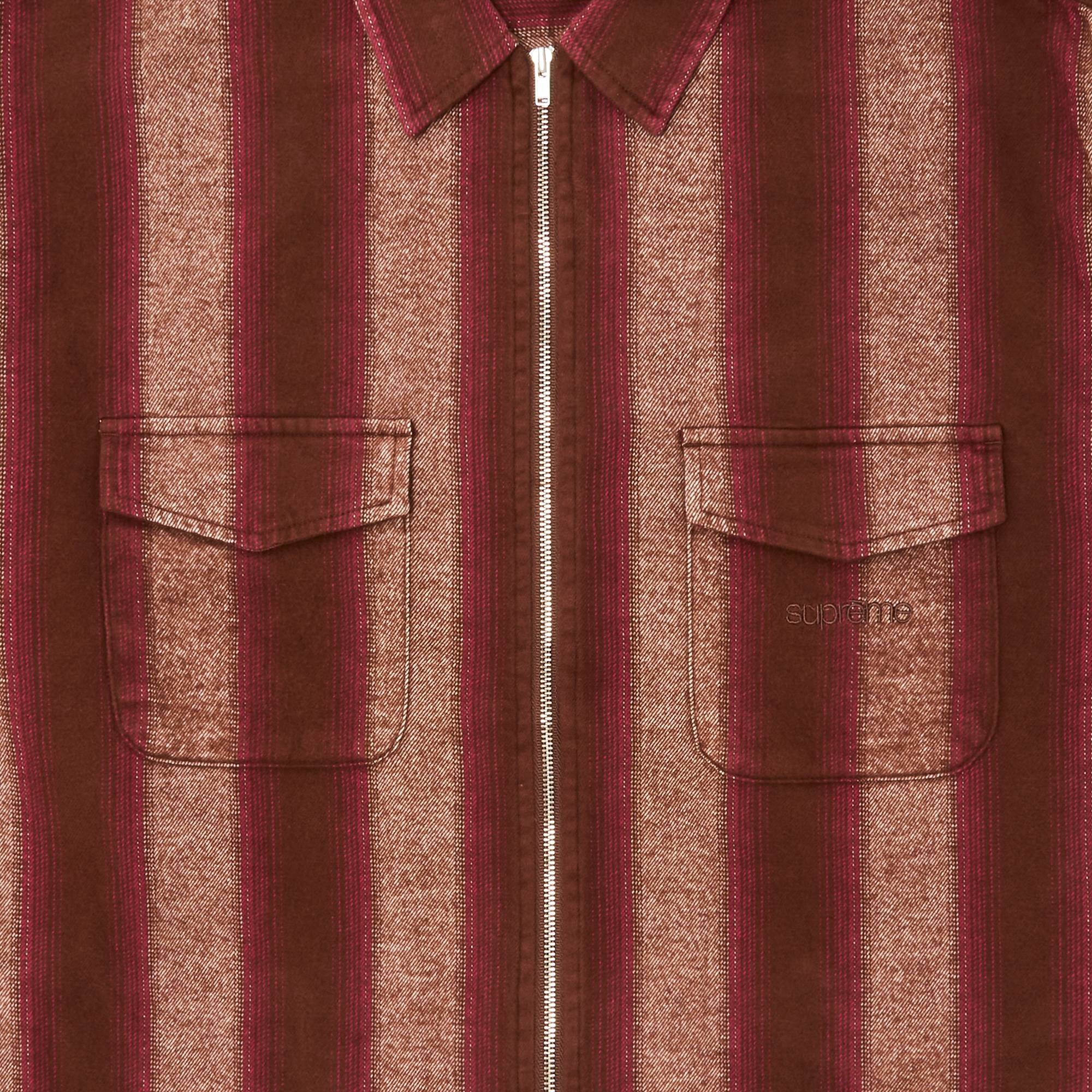 トップス Supreme Stripe Flannel Zip Up ShirtBrown Supreme Supreme Stripe Flannel Zip Up Shirt 'Brown' | REVERSIBLE