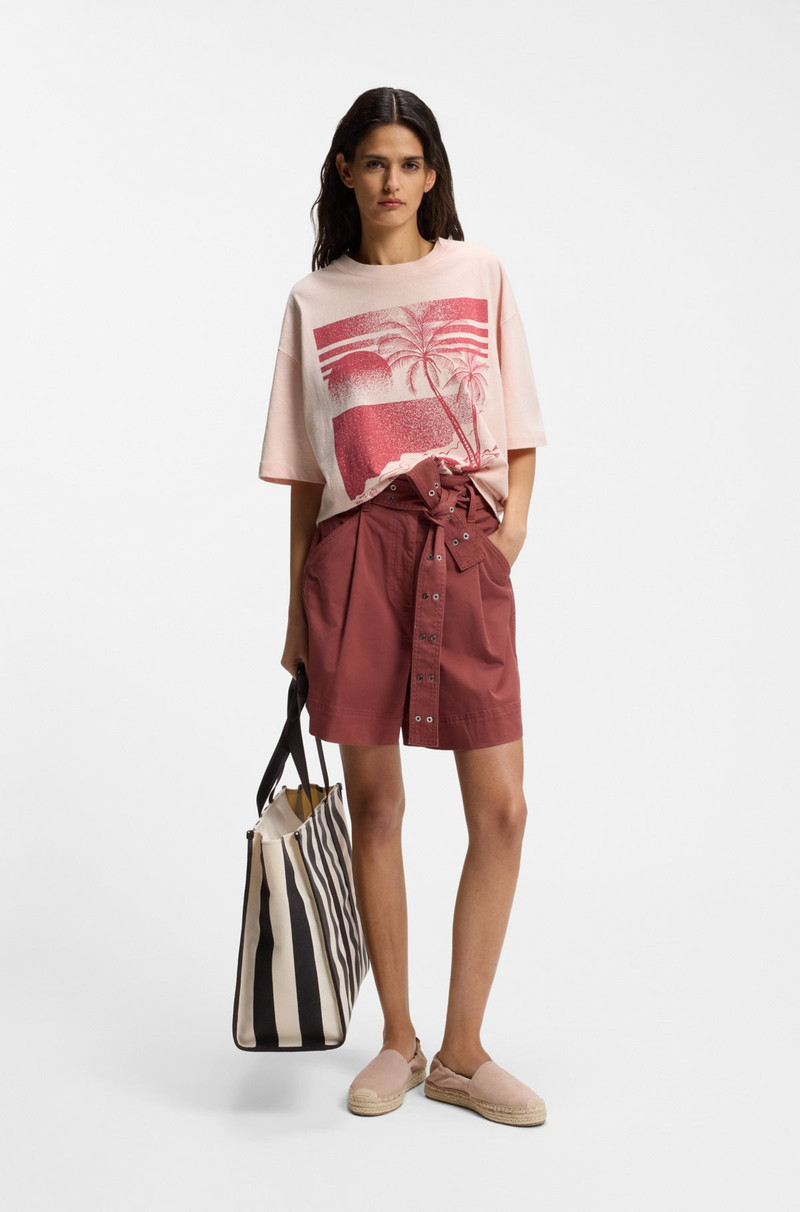 BOSS COTTON-JERSEY T-SHIRT WITH PRINTED ARTWORK outlook