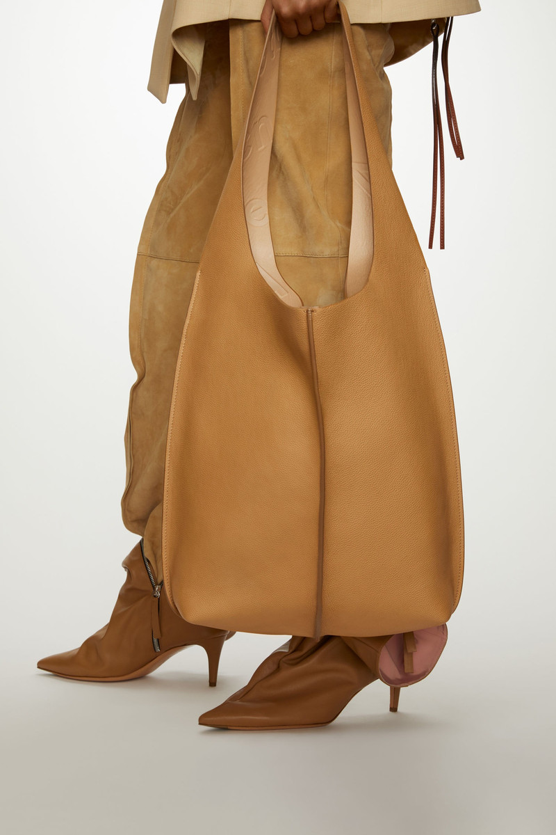 Acne Studios Grain leather tote bag almond beige outlook