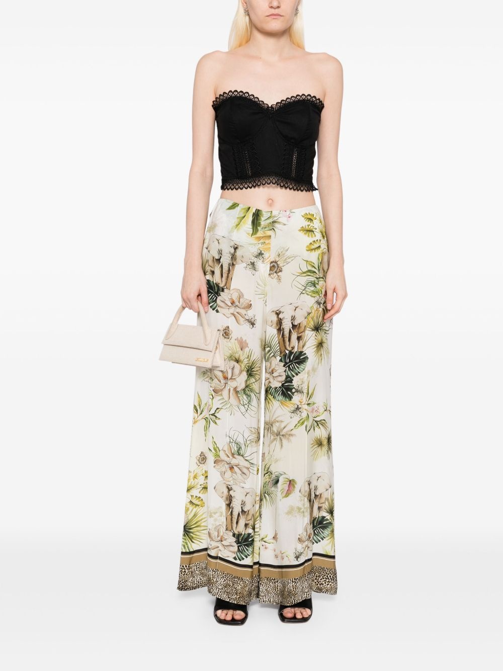 savannah-print chiffon pants - 2