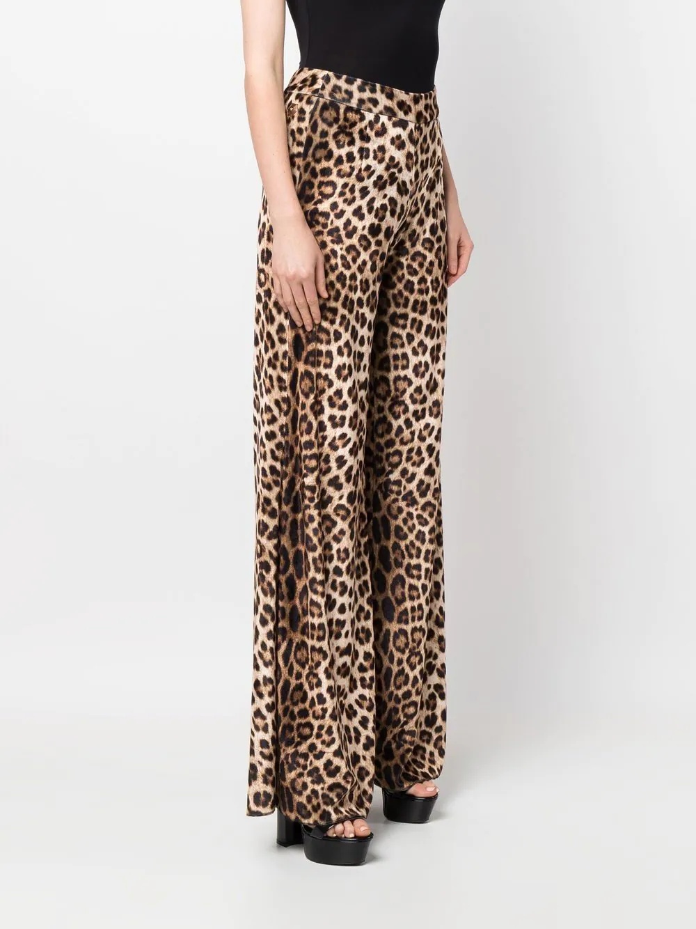 leopard-print flared trousers - 3