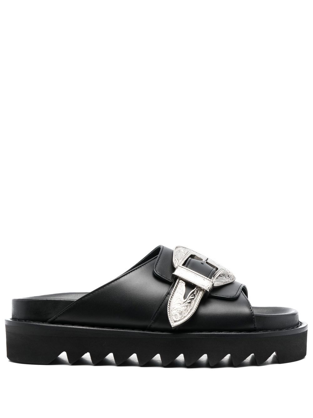 buckle leather sandals - 1