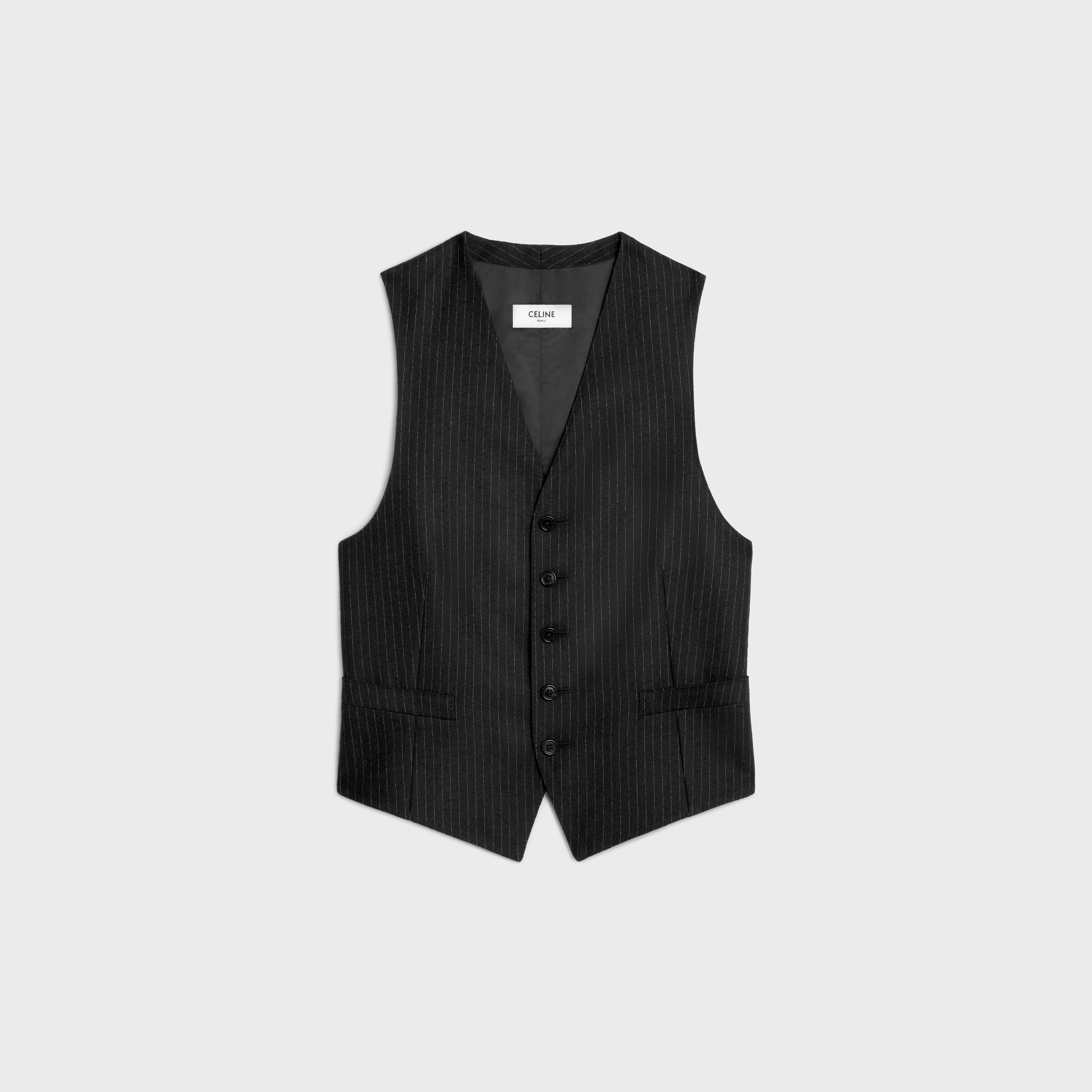 waistcoat in striped flannel - 1