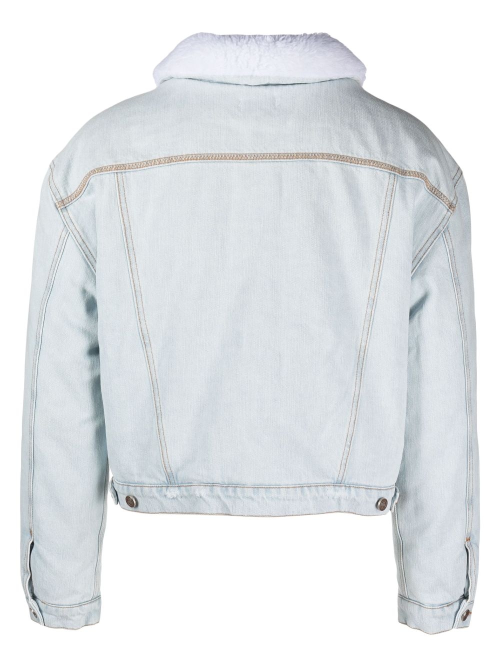 FAUX-FUR COLLAR DENIM JACKET - 2