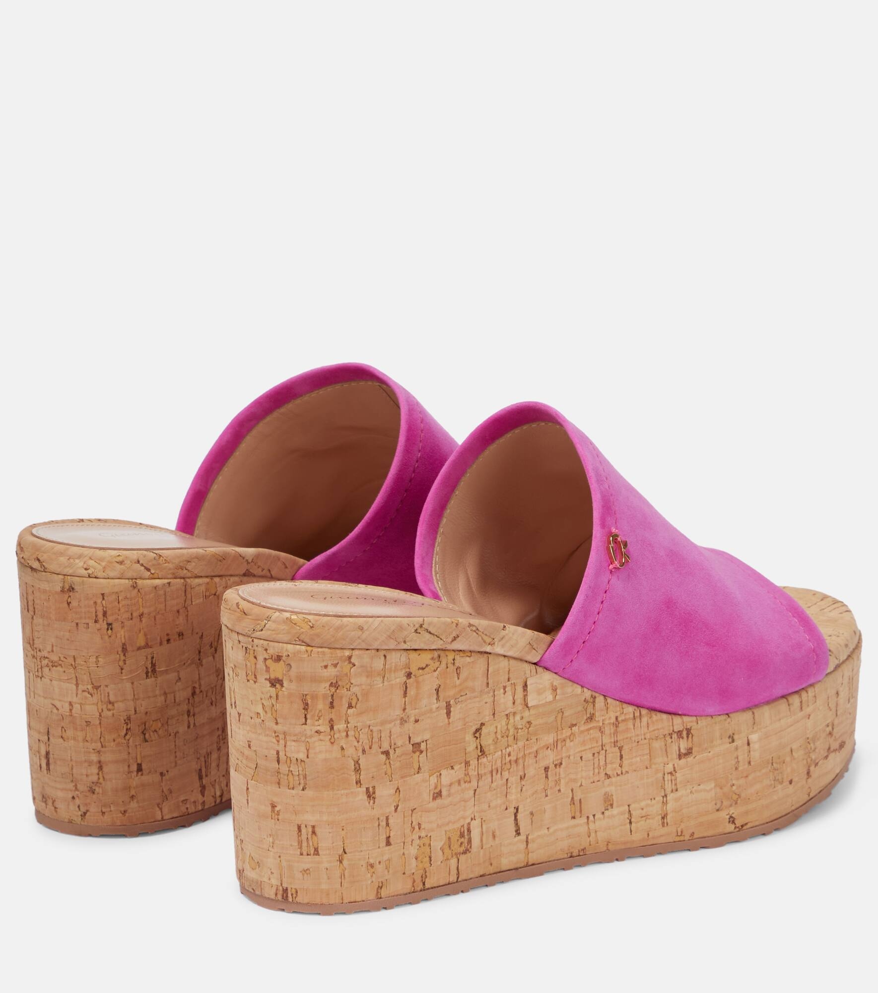 Suede wedge mules - 3