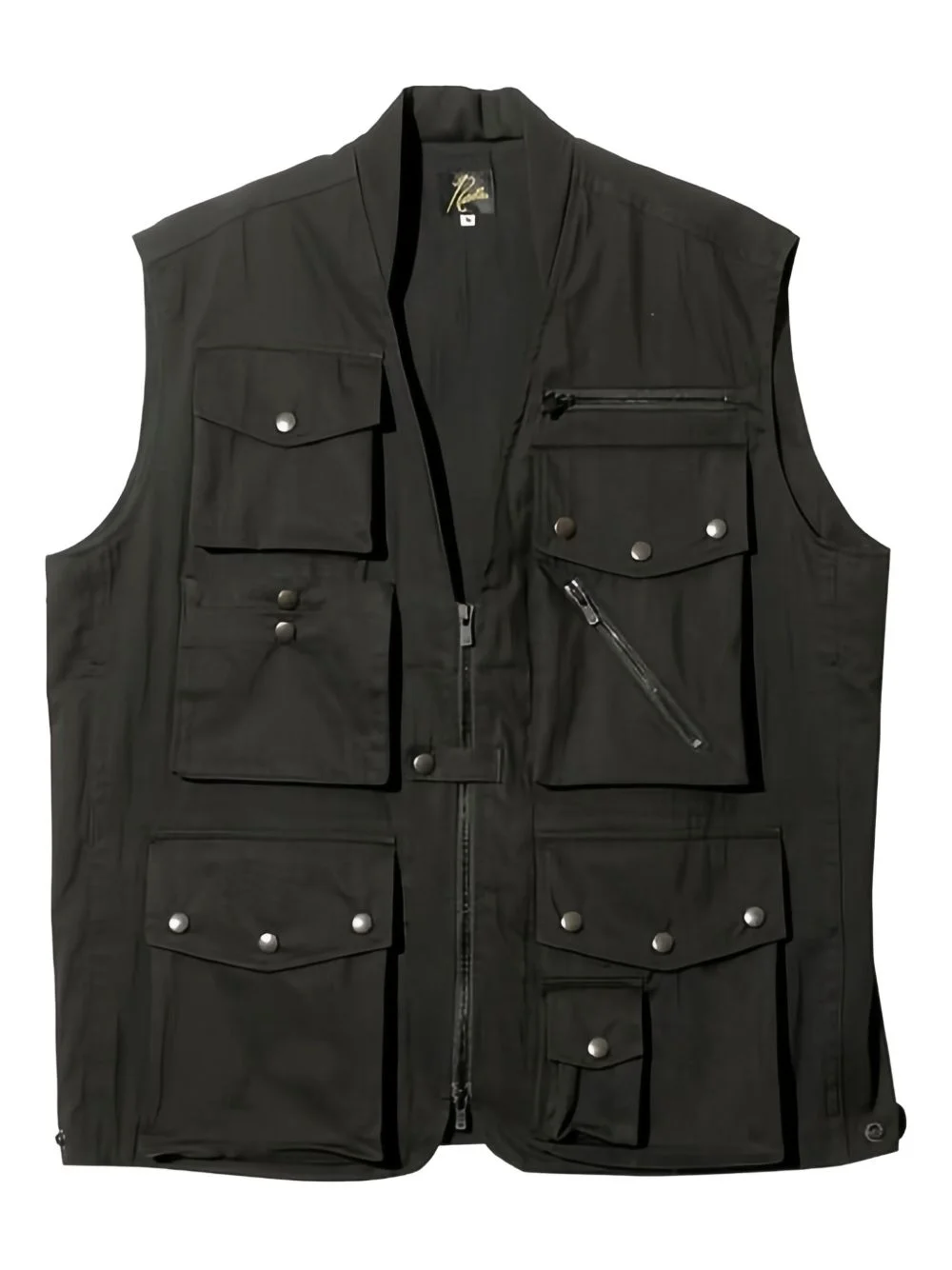 multi-pocket zip-up vest - 1