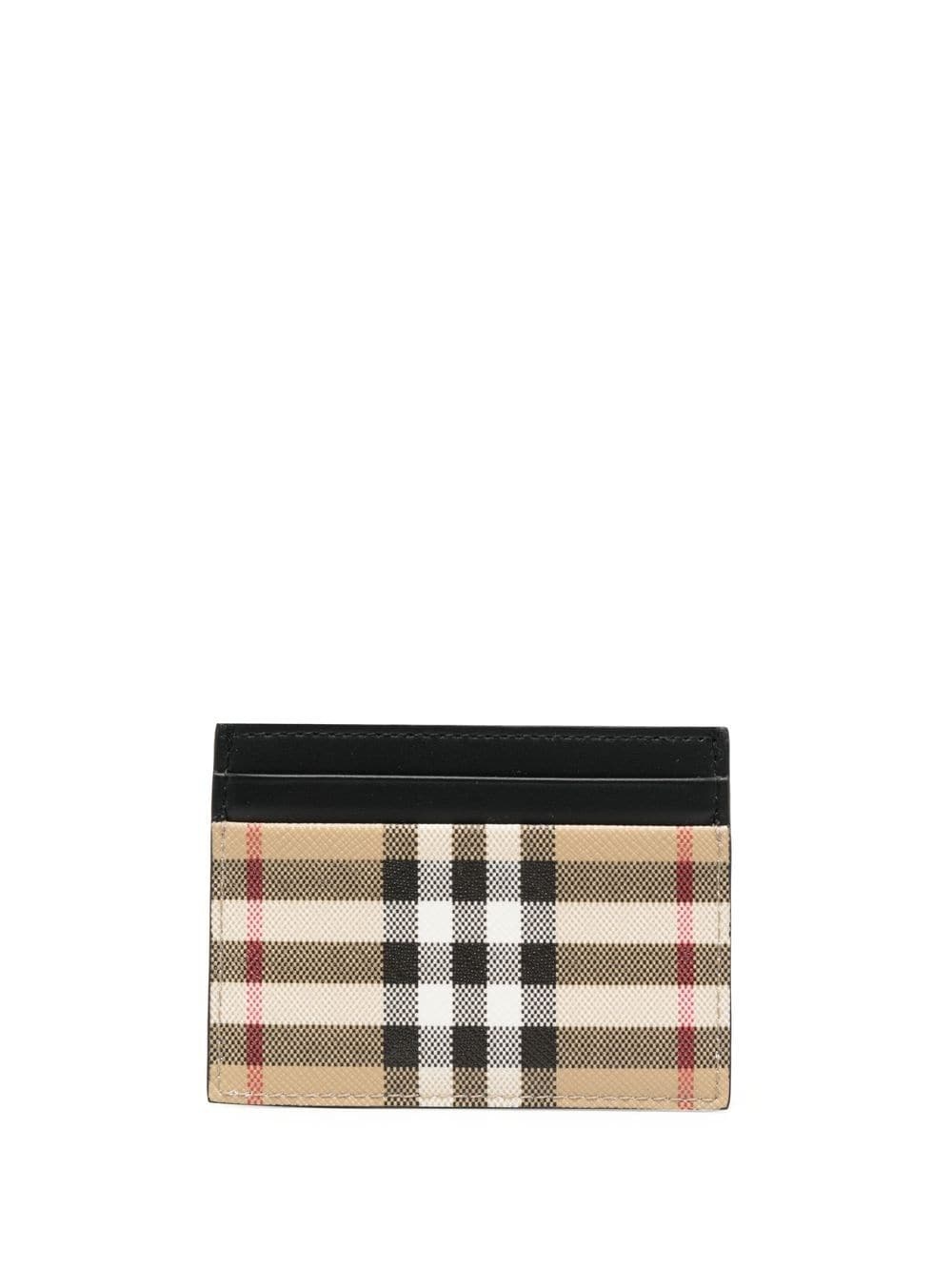 leather check-pattern cardholder - 1