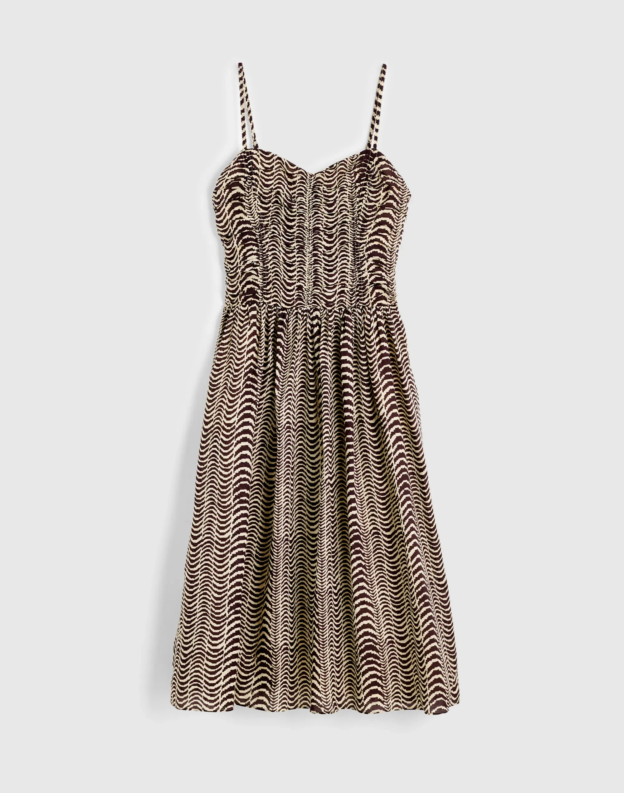 Ruched Sweetheart Midi Dress - 1