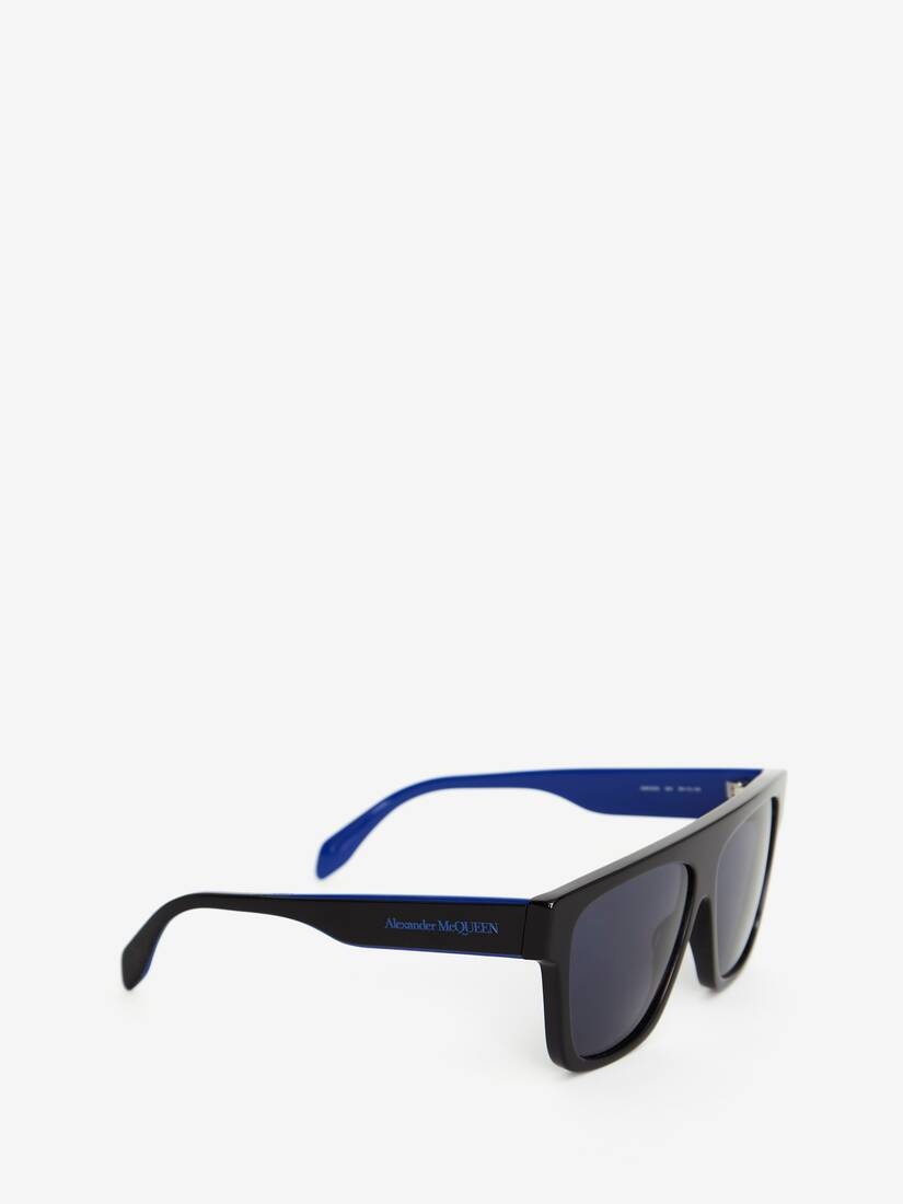 Selvedge Flat Top Sunglasses in Black/blue - 3