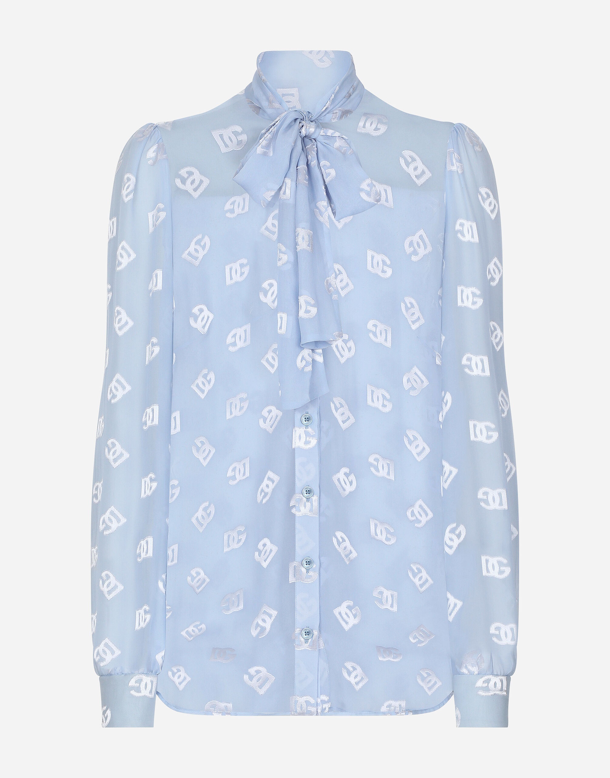Dévoré silk shirt with DG logo - 1