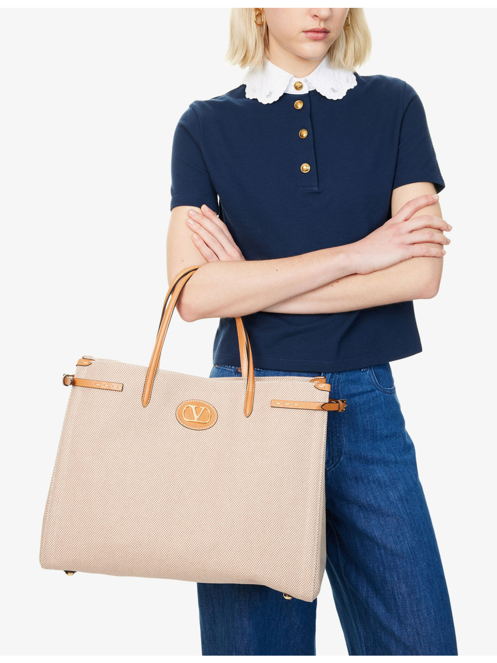 Antibes Large Cotton Canvas Tote Bag - 2