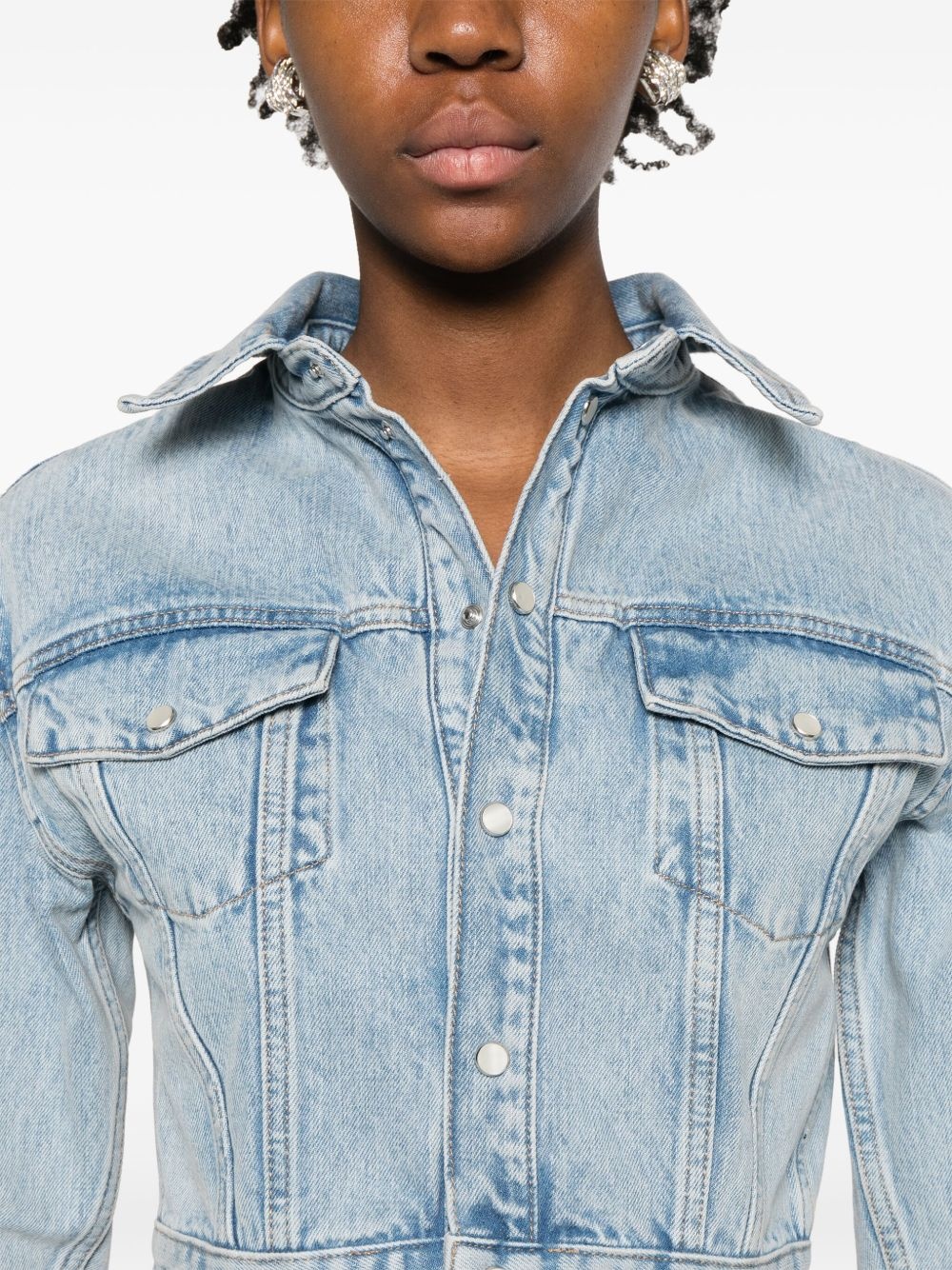cropped denim jacket - 5