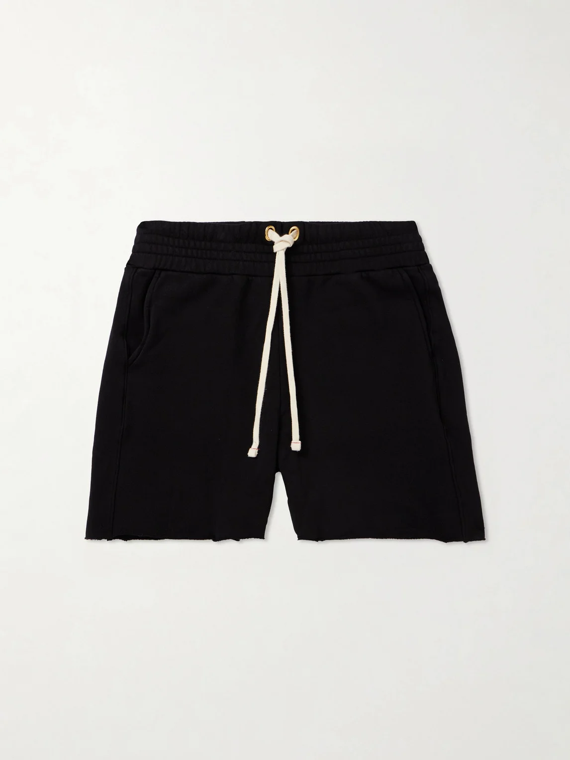 Straight-Leg Heavyweight Structured-Fleece Cotton-Jersey Drawstring Shorts - 1