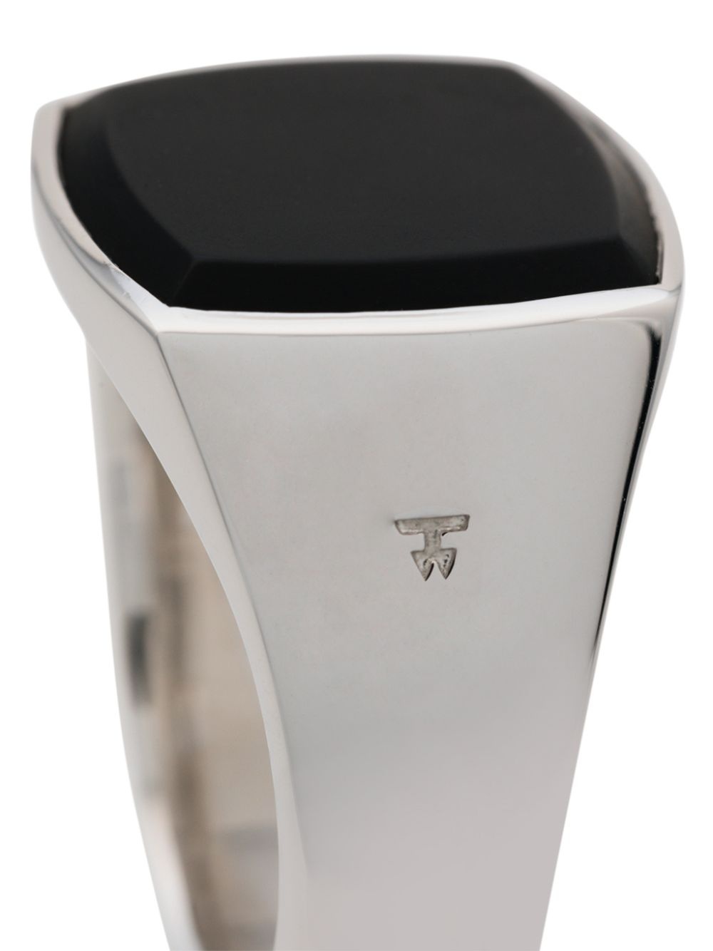 Cushion onyx sterling silver signet ring - 3