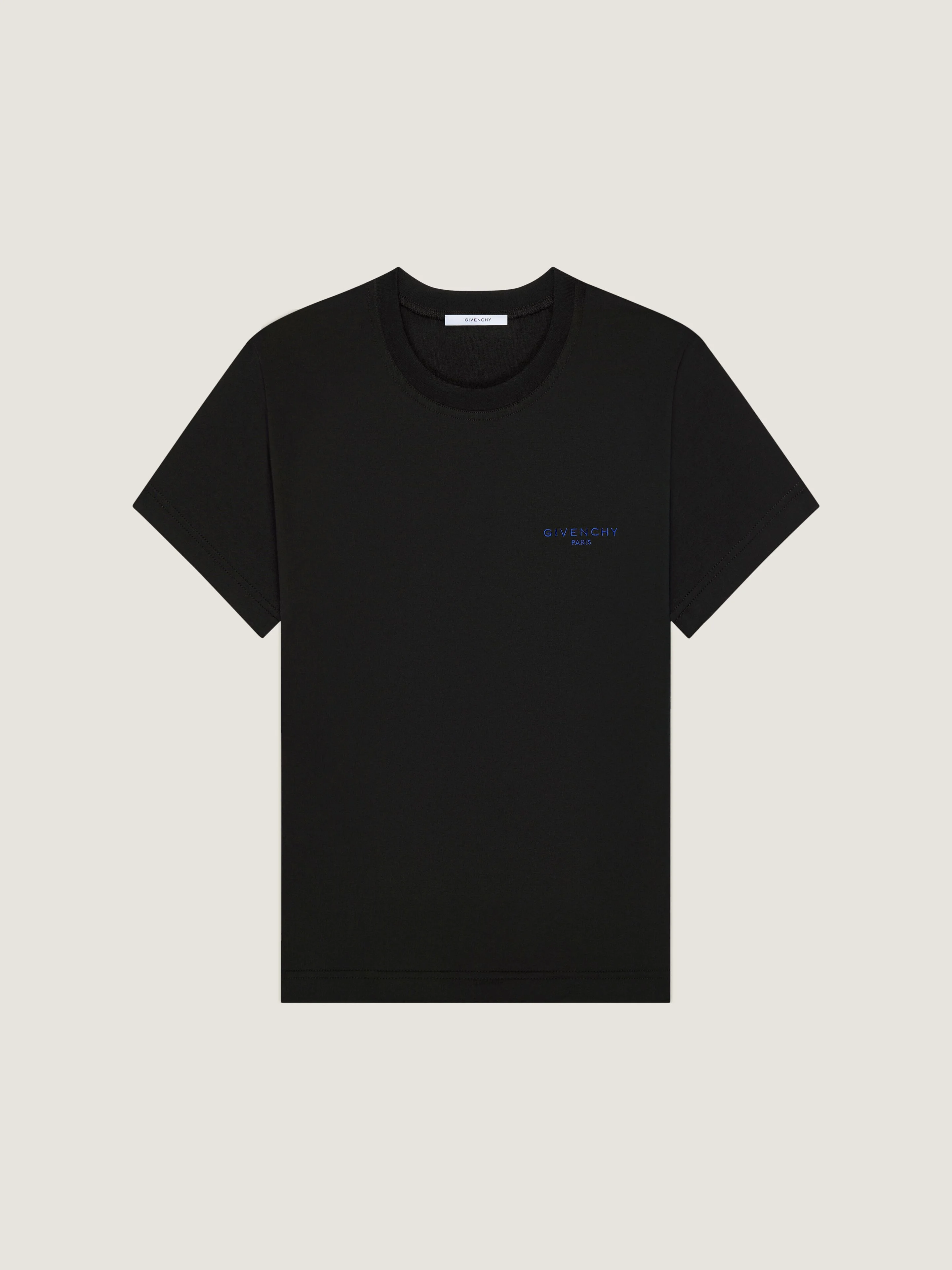 SLIM T-SHIRT IN COTTON WITH GIVENCHY PARIS EMBROIDERY - 1