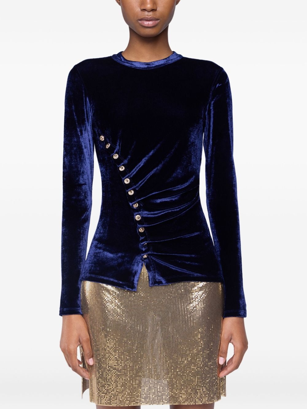 draped velvet top - 2